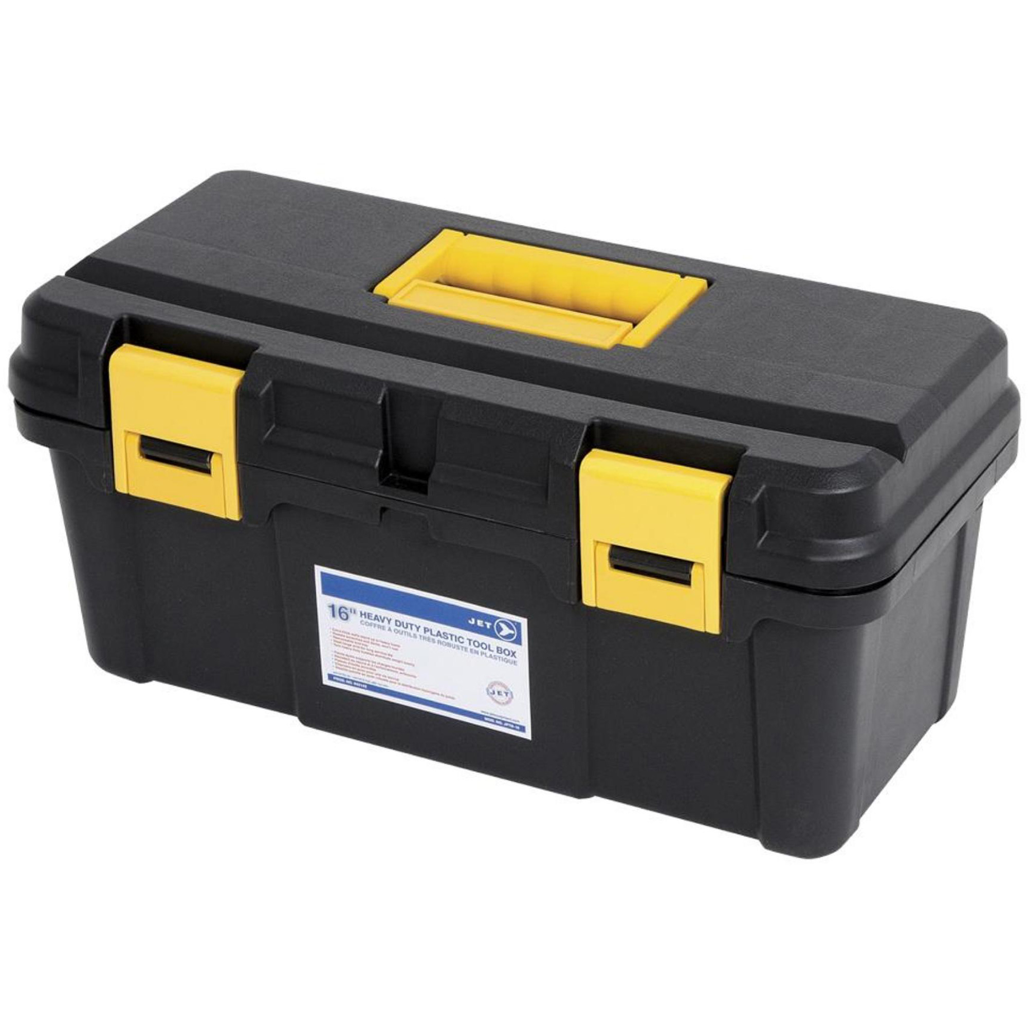 Coffre à outils portatif en plastique JPTB-16, 16" la x 8" p x 7-1/2" h, Noir