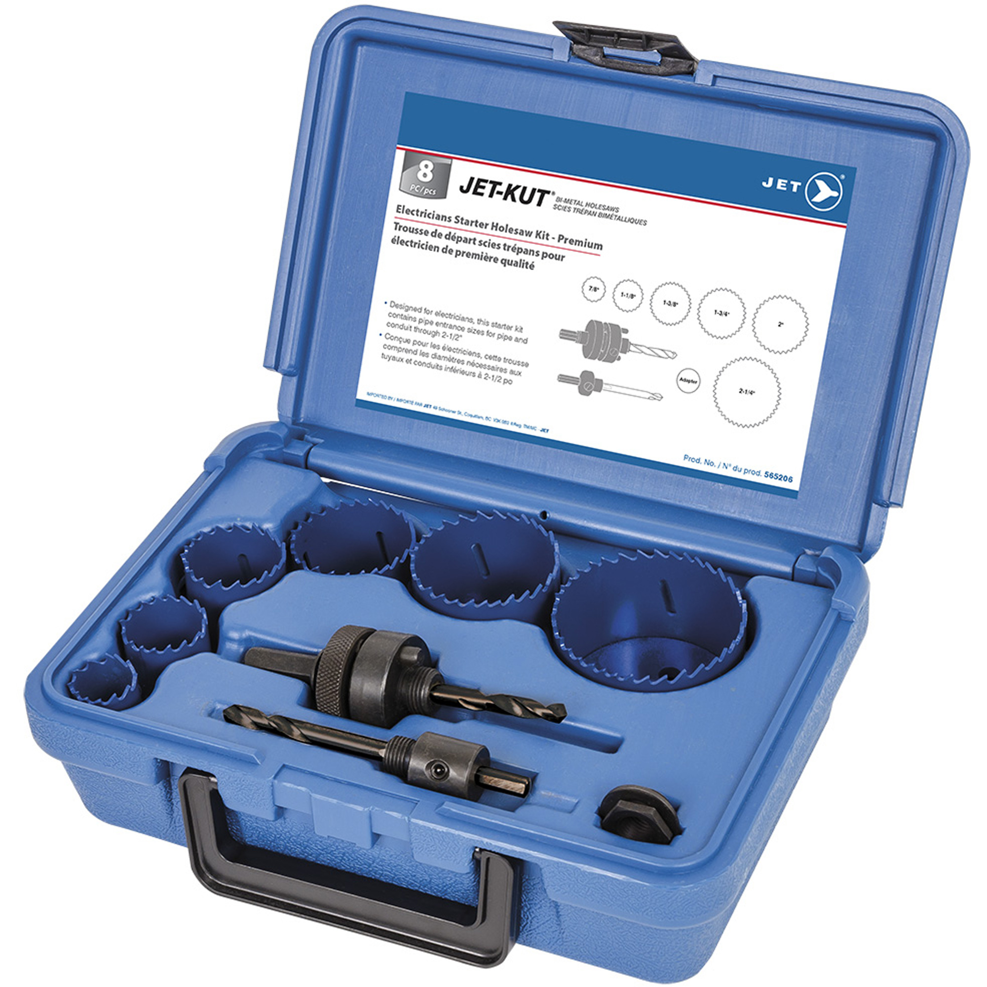 Coffret de scies-cloches haut de gamme pour électriciens, 8 morcea