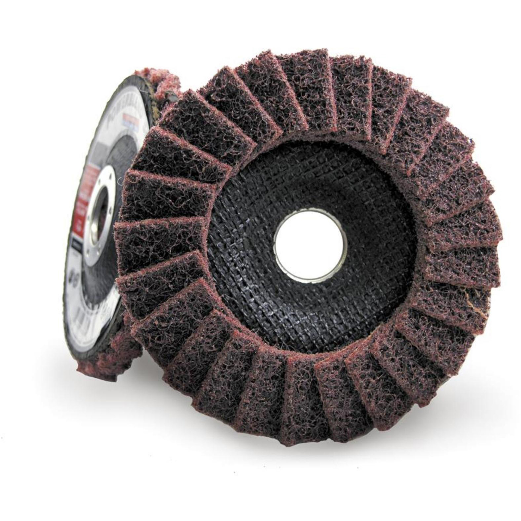 Disque à lamelles incurvé pour traitement de surface POWERBLEND SCD, 4-1/2" x 7/8", Type 29, Grain Moyen