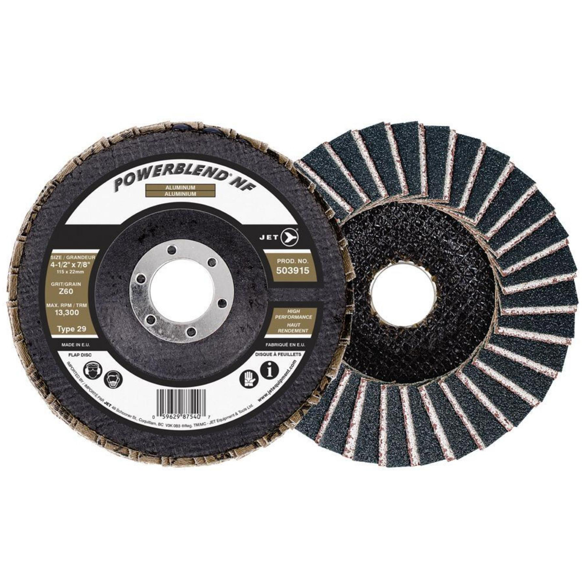 Disque à lamelles POWERBLEND NF, 4-1/2" x 7/8", Type 29, Grain Z60, Alumine de zirconium