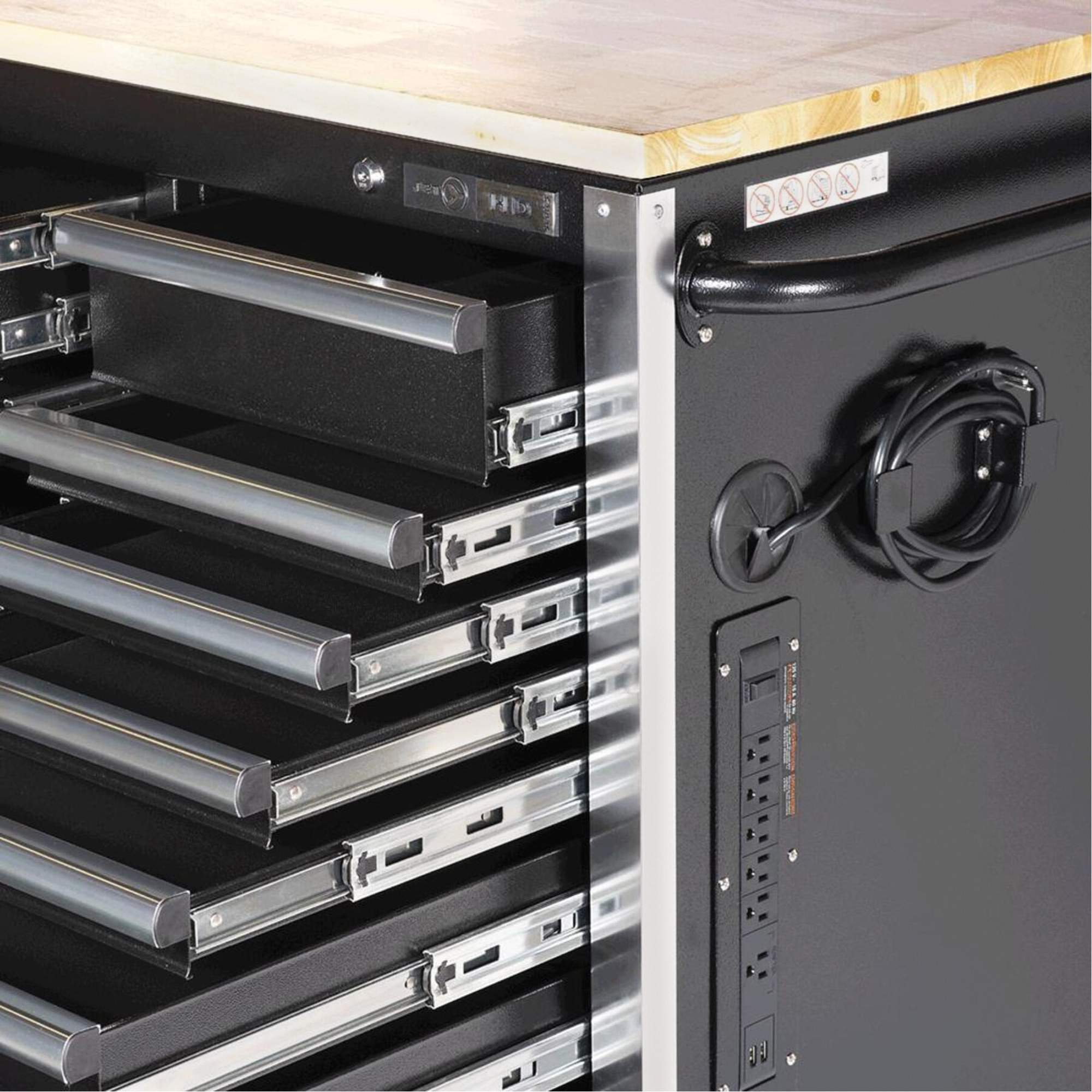 HDRC7220 Armoire mobile de série HD, 20 tiroirs, 72" la x 24" p x 42-3/10" h, Noir – Image 2
