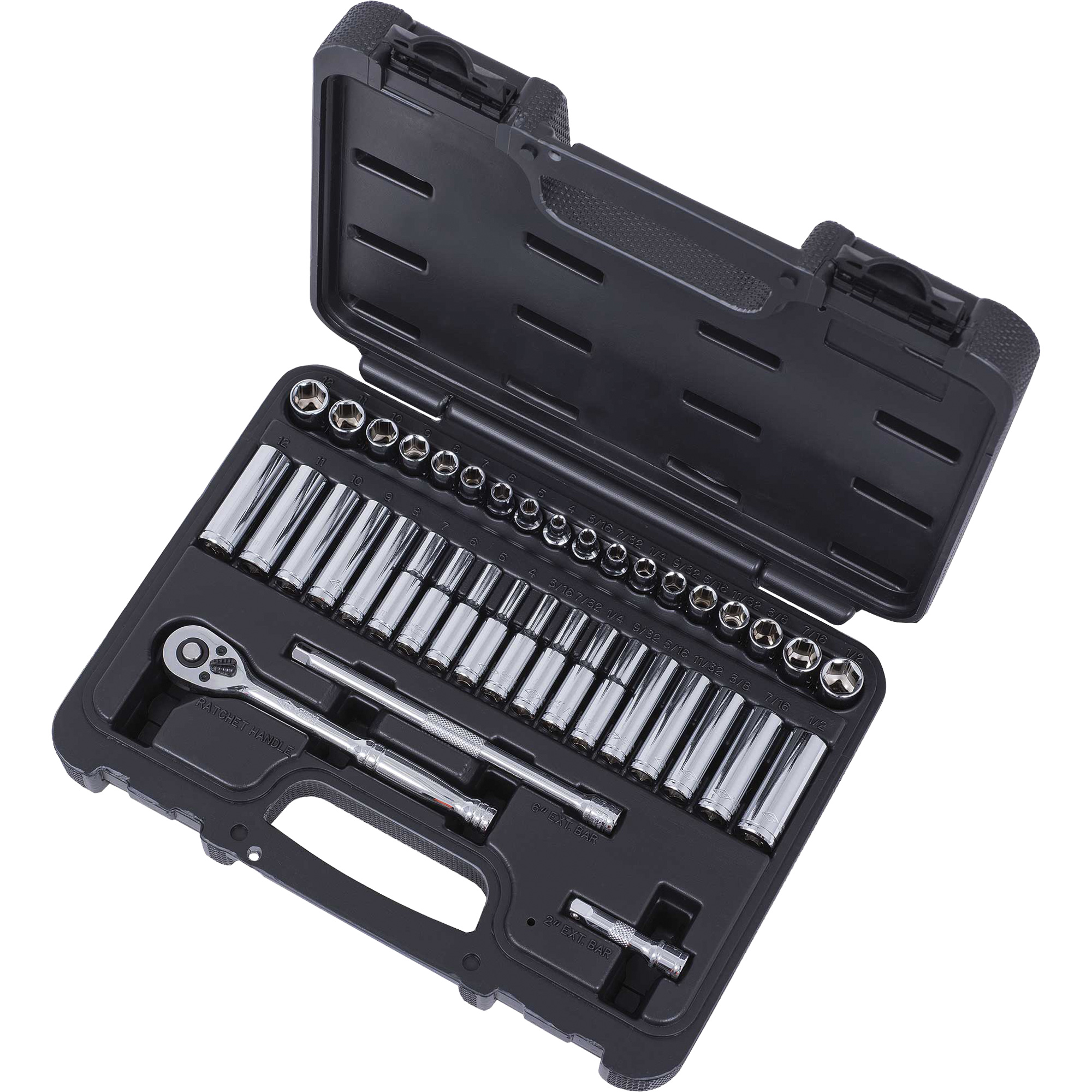 ISK-1440SM Jeu de douilles SAE/métriques, 40 Mcx, Prise de 1/4", Profond