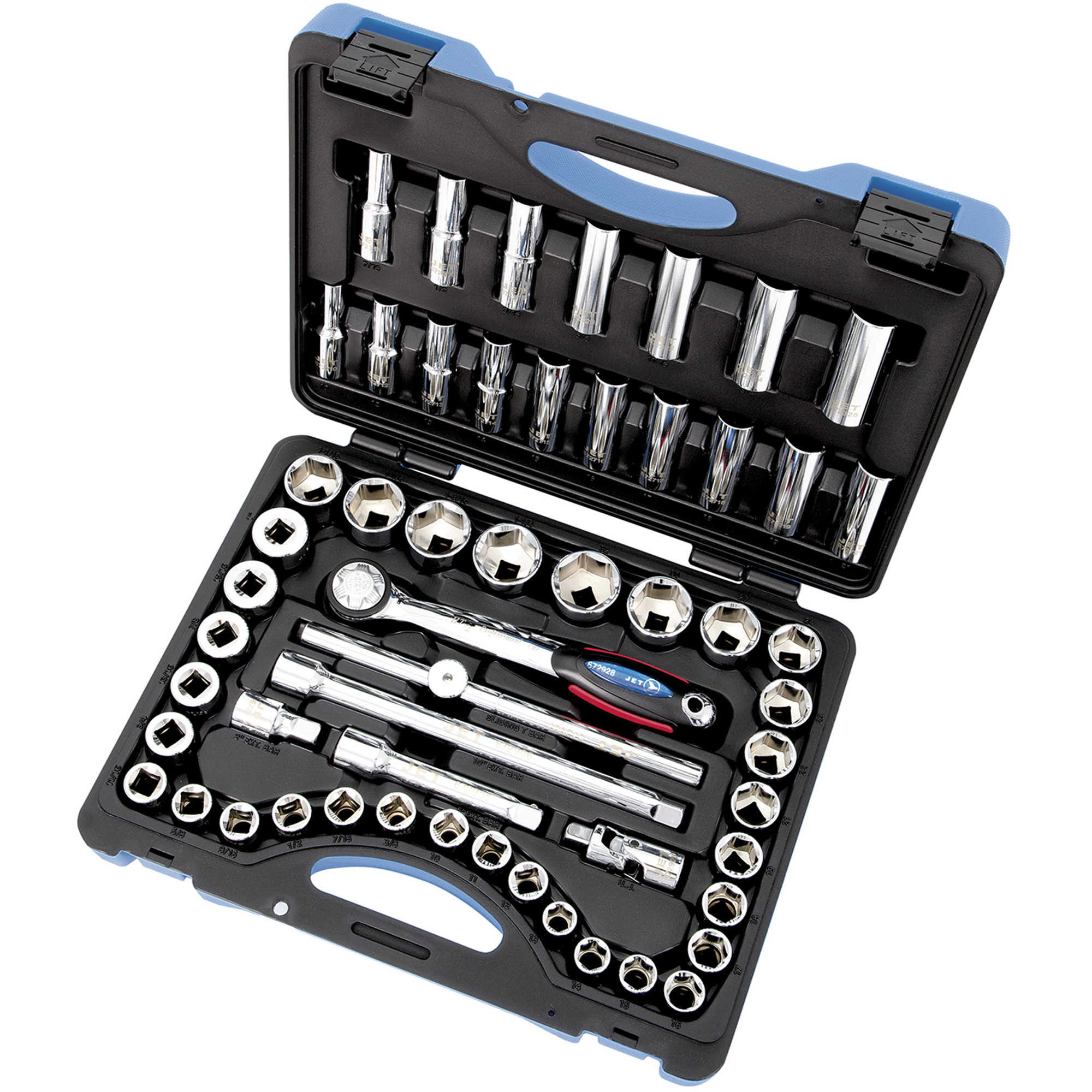 Jeu de douilles & clés à douilles métrique/SAE à 6 pans SW1255C-6, 55 Mcx, Prise de 1/2", Profond