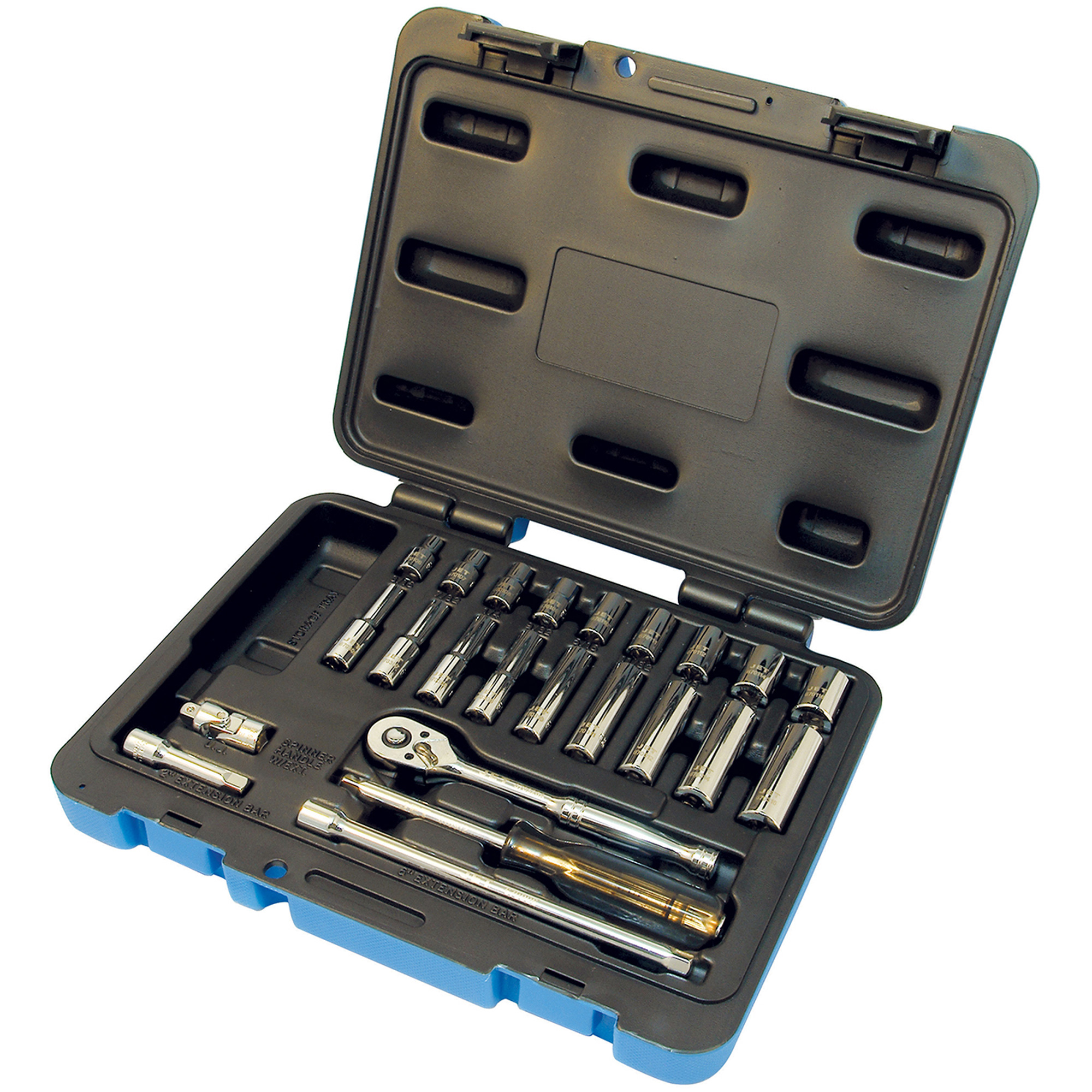 Jeu de douilles & clés à douilles SAE à 6 pans SW1424-6, 24 Mcx, Prise de 1/4", Profond