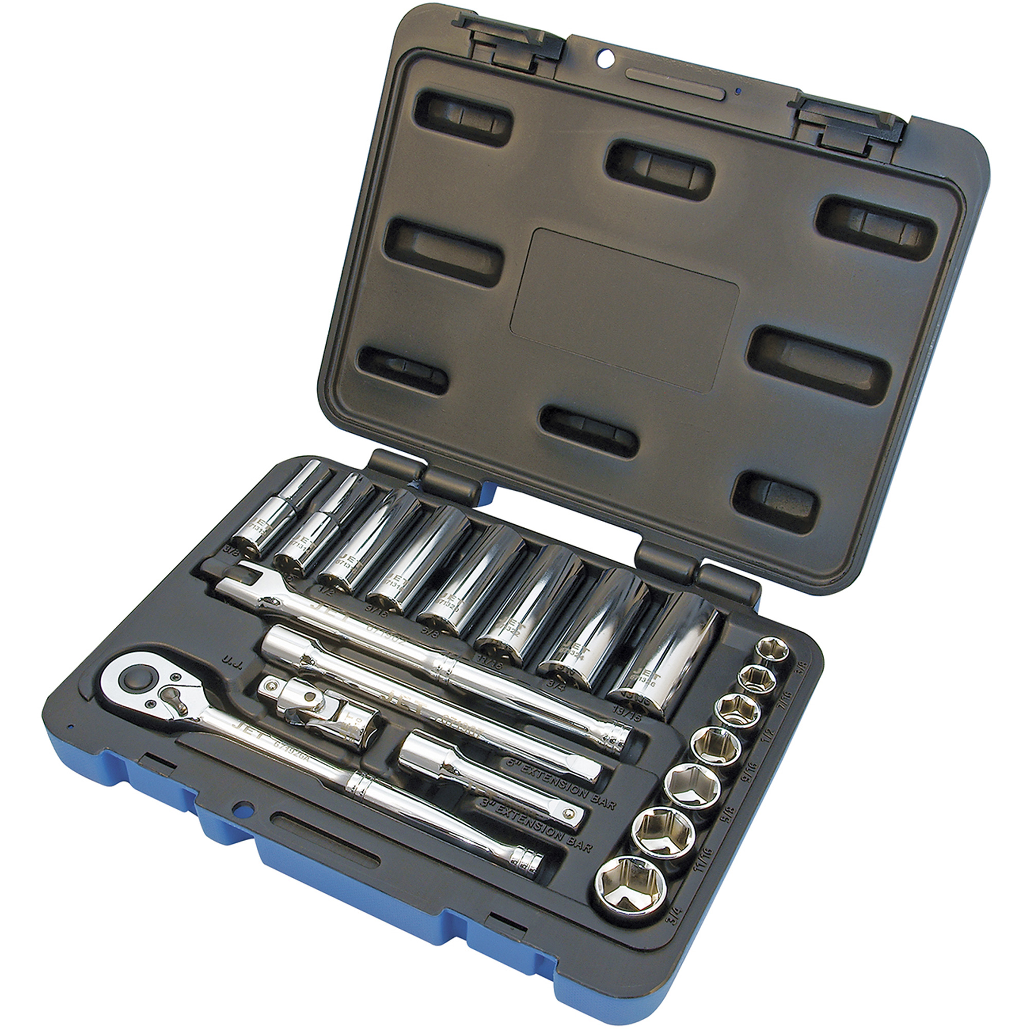 Jeu de douilles & clés à douilles SAE à 6 pans SW3821-6, 21 Mcx, Prise de 3/8", Profond