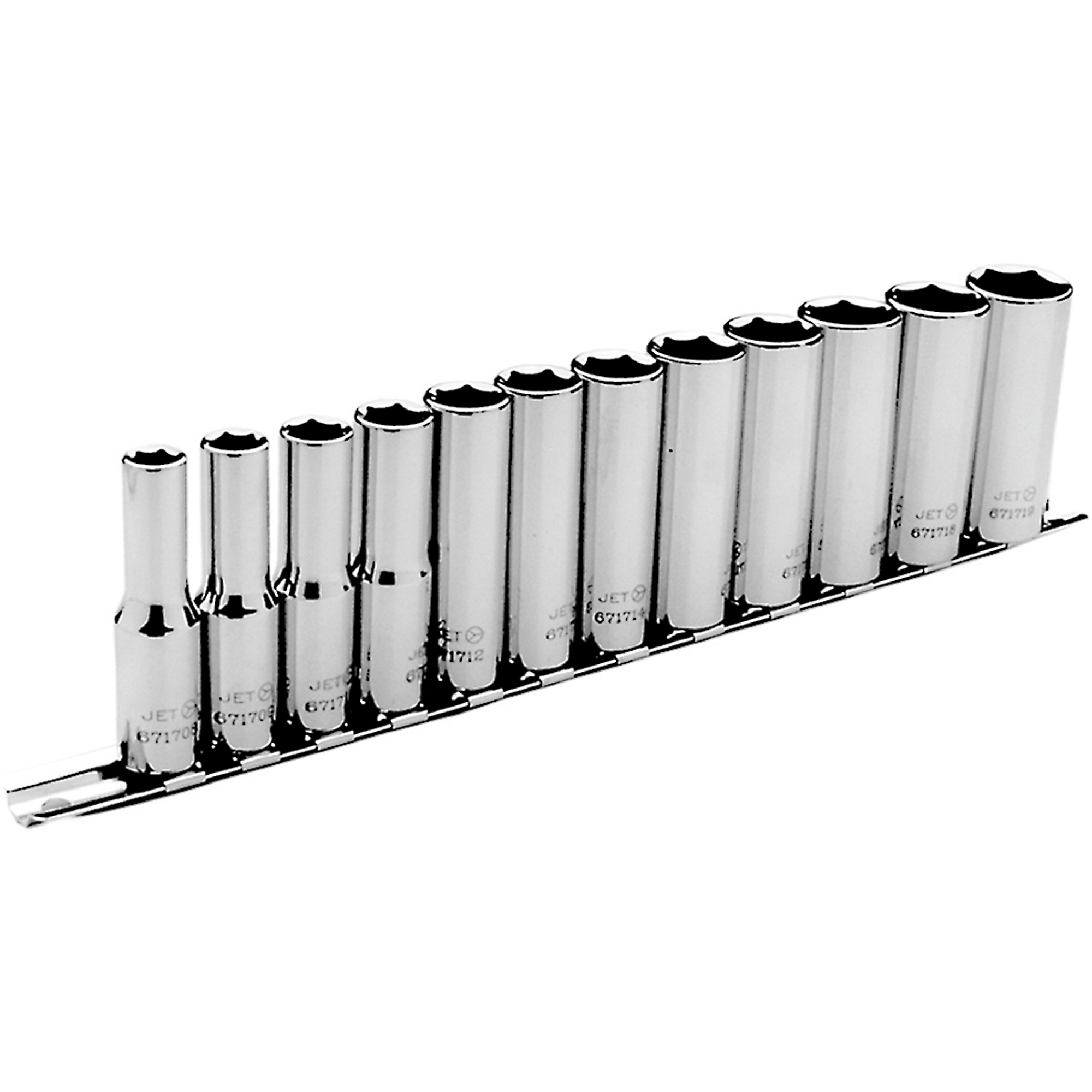 Jeu de douilles métriques, 12 Mcx, Prise de 3/8", Profond