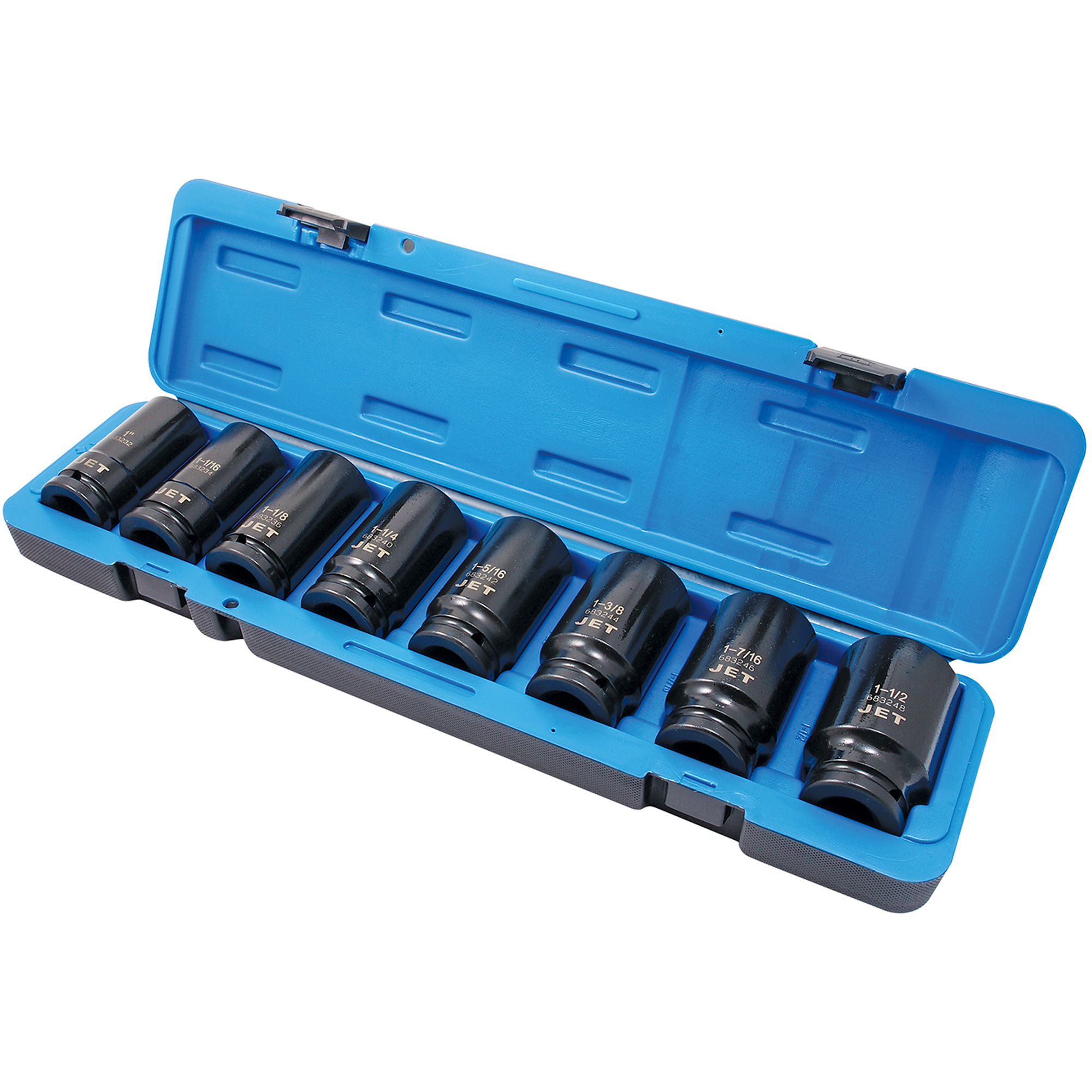 Jeu de douilles SAE à 6 pans PS834D, 8 Mcx, Chocs, Prise de 3/4", Profond