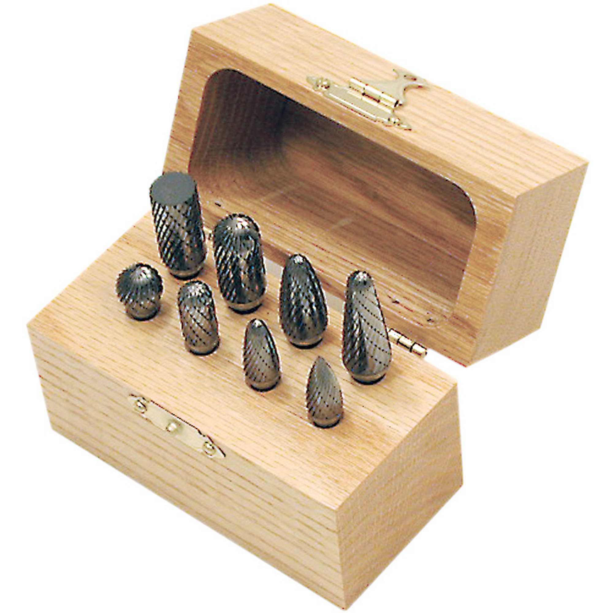 Jeu de fraises au carbure CBK-8 dans un coffret en bois, 8 morcea