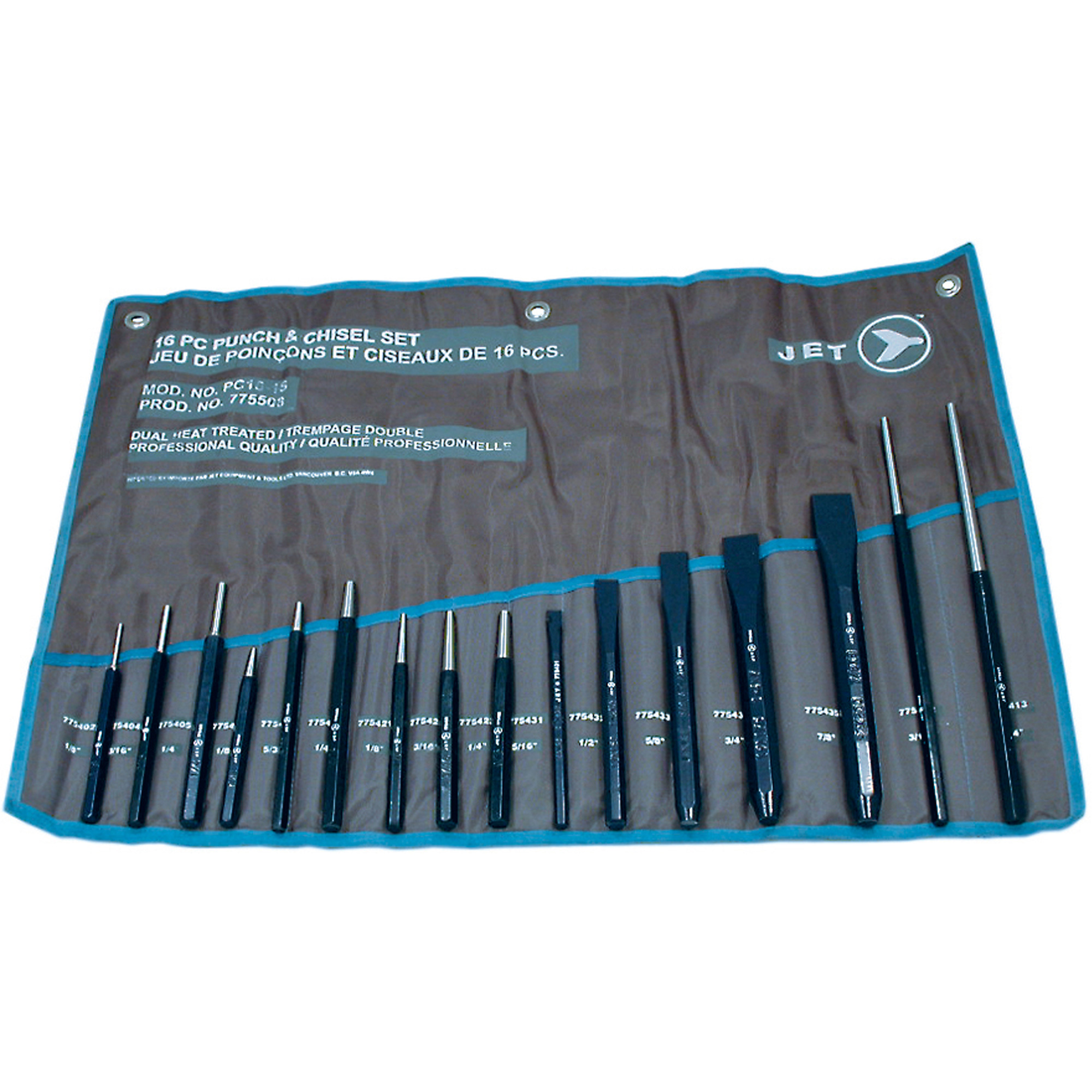 Jeu de poinçons et ciseaux PC16-1S, 16 morcea