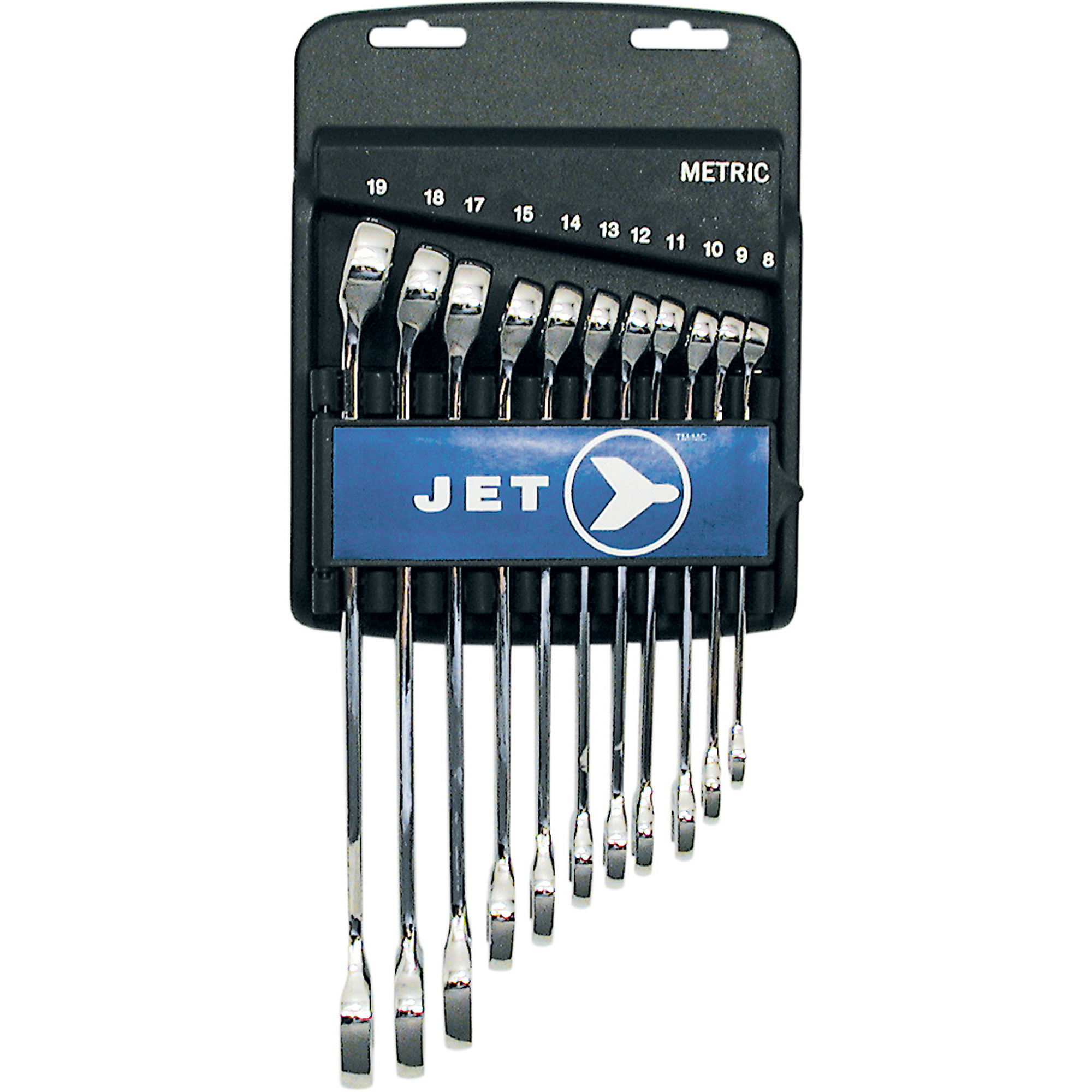 Jeux de clés mixtes combinées longues entièrement polies, Combinaison, 11 morceaux, Métrique
