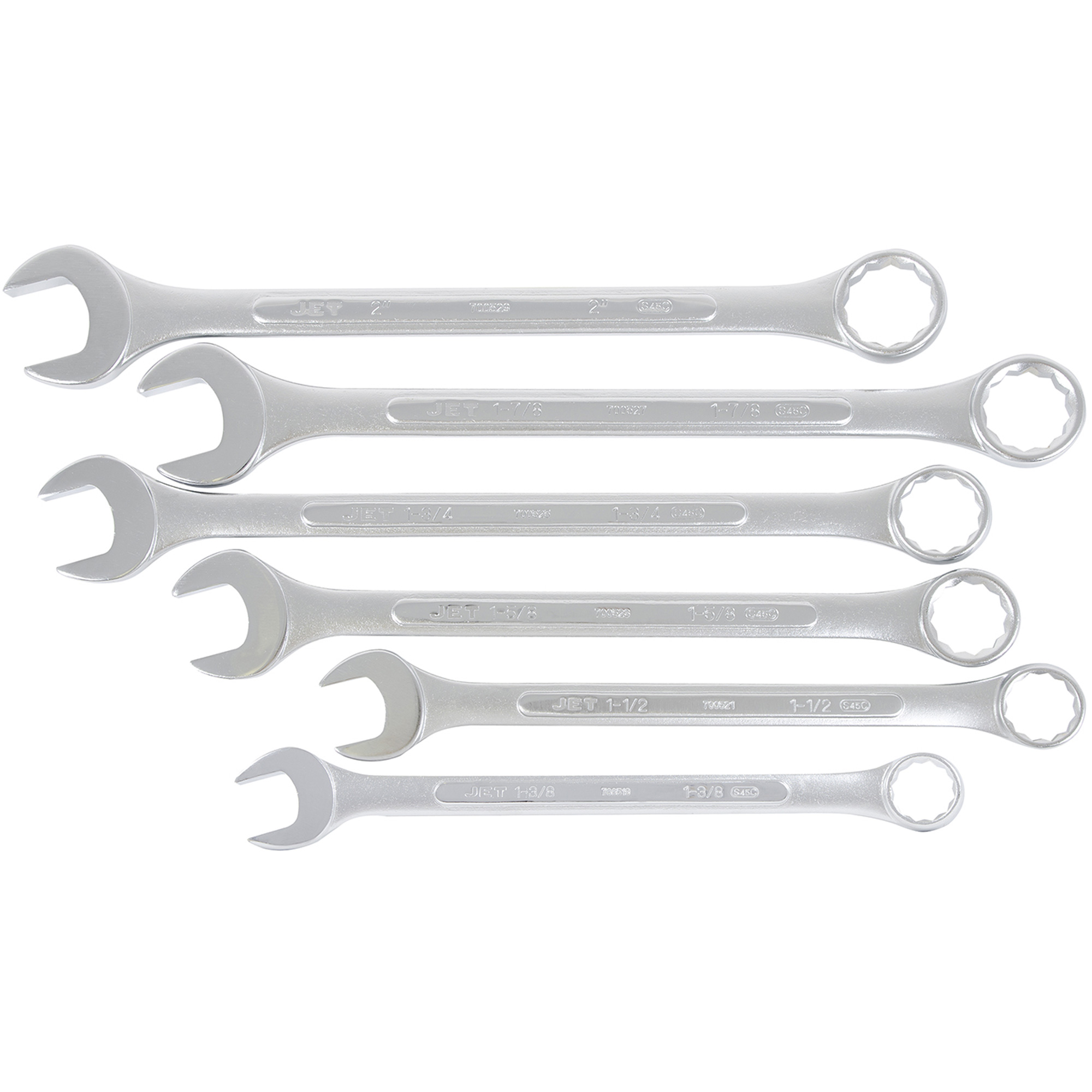 Jeux de clés mixtes combinées longues entièrement polies, Combinaison, 6 morceaux, Impérial