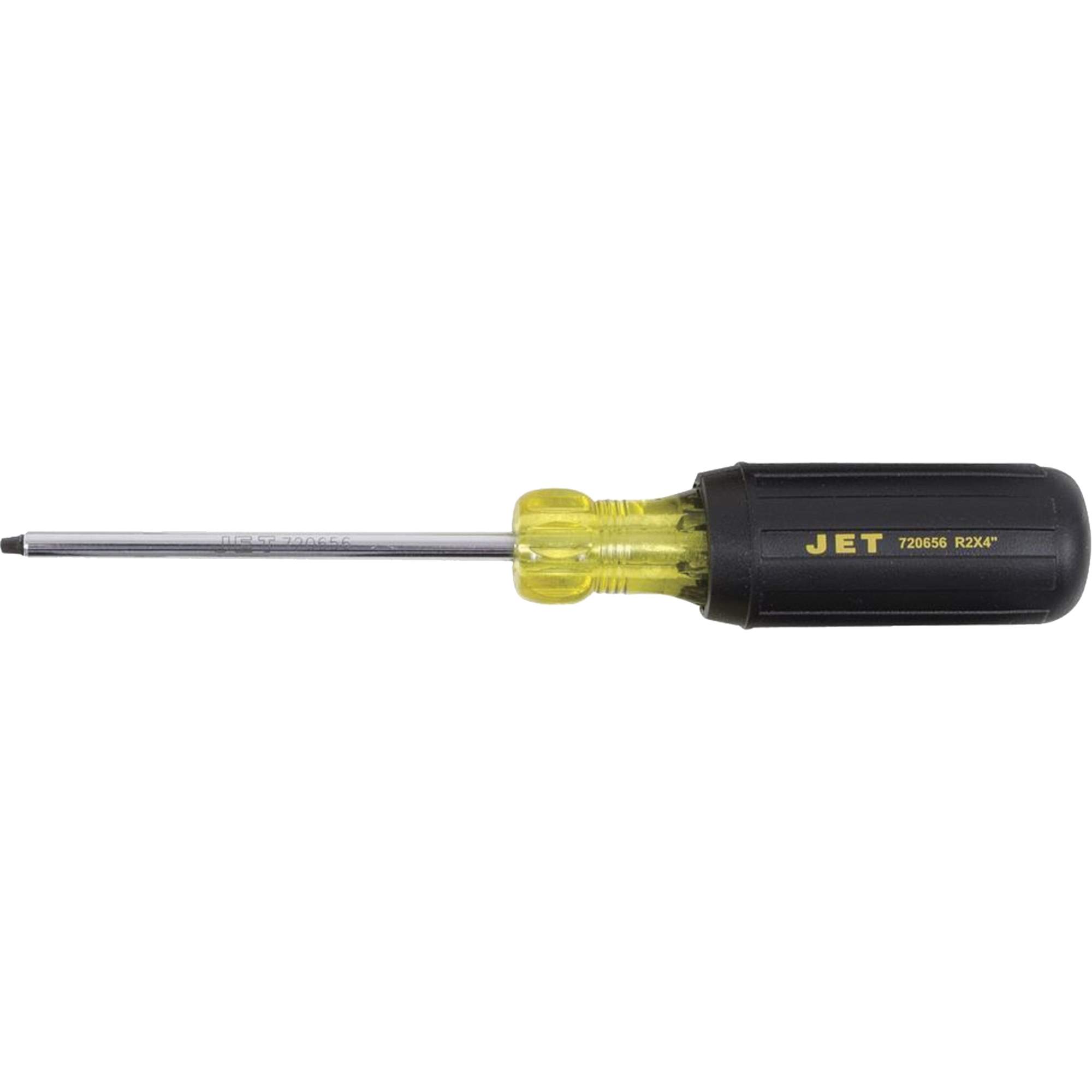 JKSR-2 Tournevis à pointe carrée, Tige de #2, Ronde, 4" lo, Prise en Coussinée