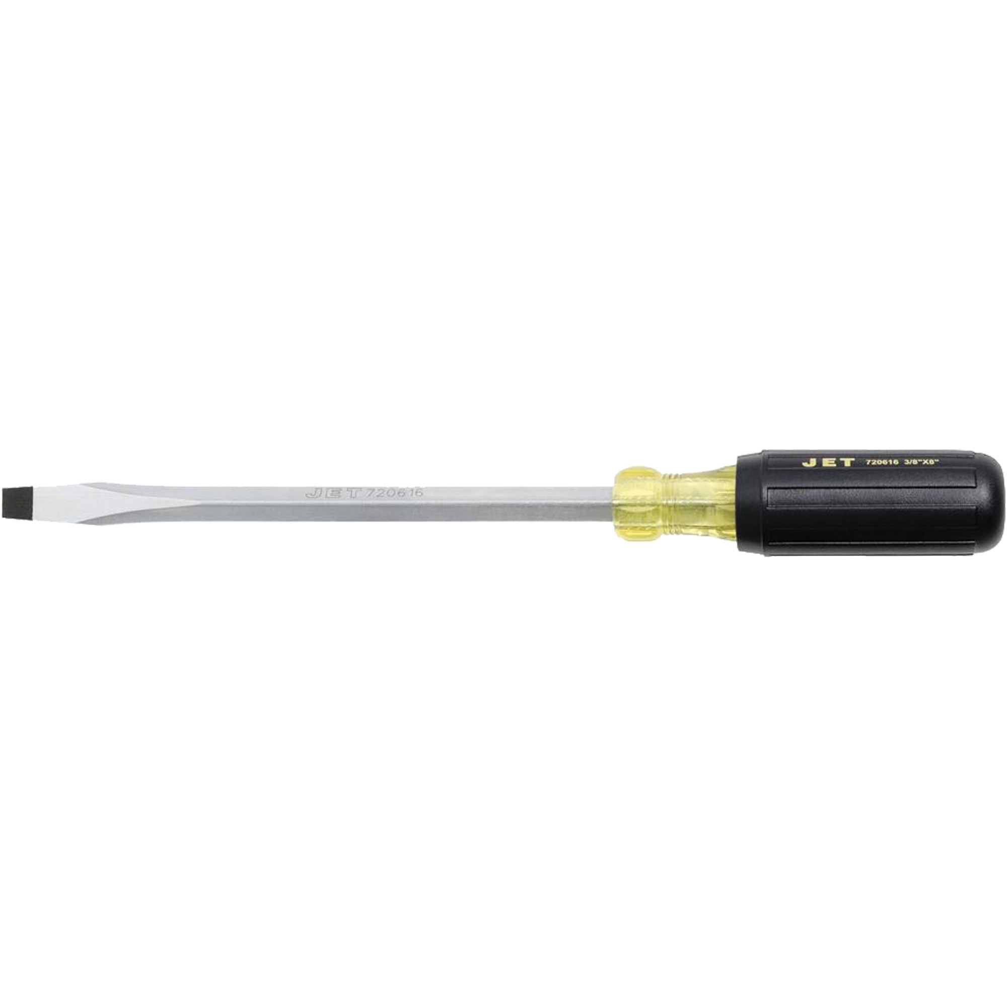 JKSS-8 Tournevis à fente, Tige de 3/8", Carrée, 8" lo, Prise en Coussinée