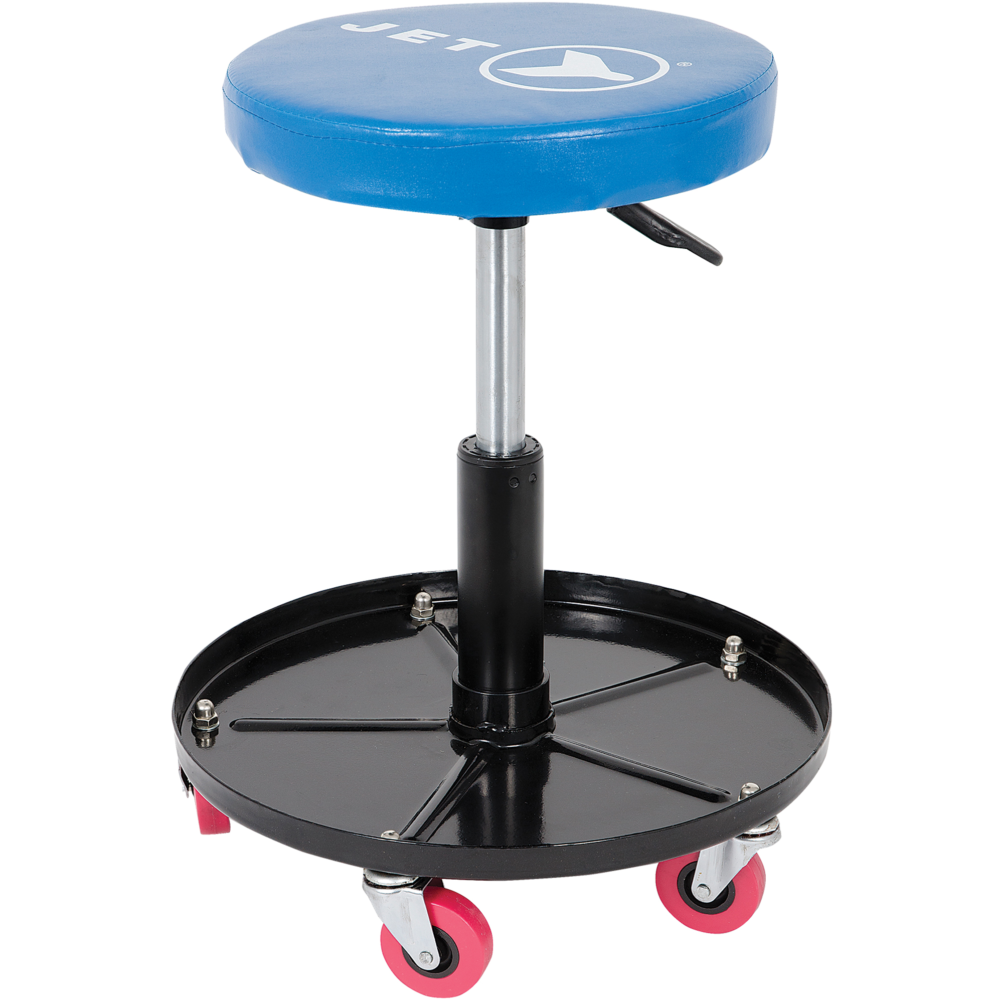 JMS-642A Siège roulant ajustable pour mécanicien, Vinyle, Bleu, Capacité 300 lb