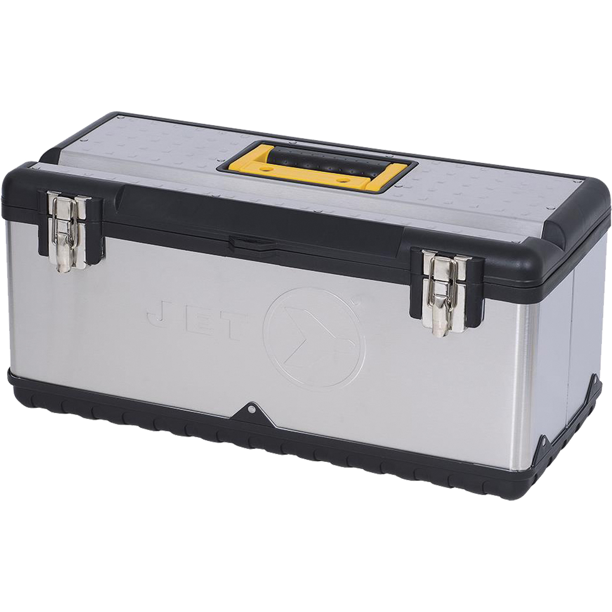 JPSTB-22 Boîte à outils en acier inoxydable, 11" P x 22-1/2" la x 10-3/4" h, Noir/Gris