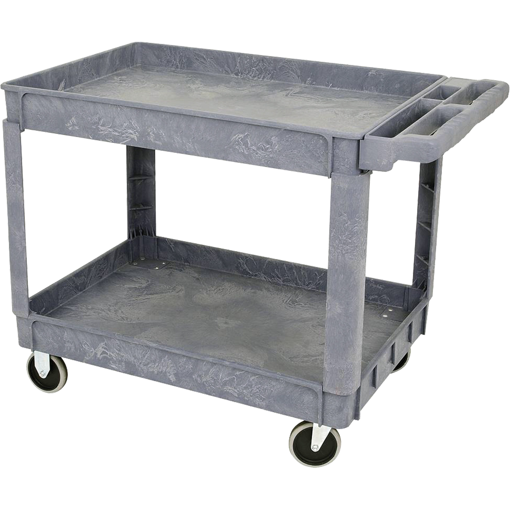 JPTC-3624 Chariot d'atelier robuste en polypropylène, 2 niveaux, 46" la x 25-1/2" p x 33-1/4" h, 500 lb Cap