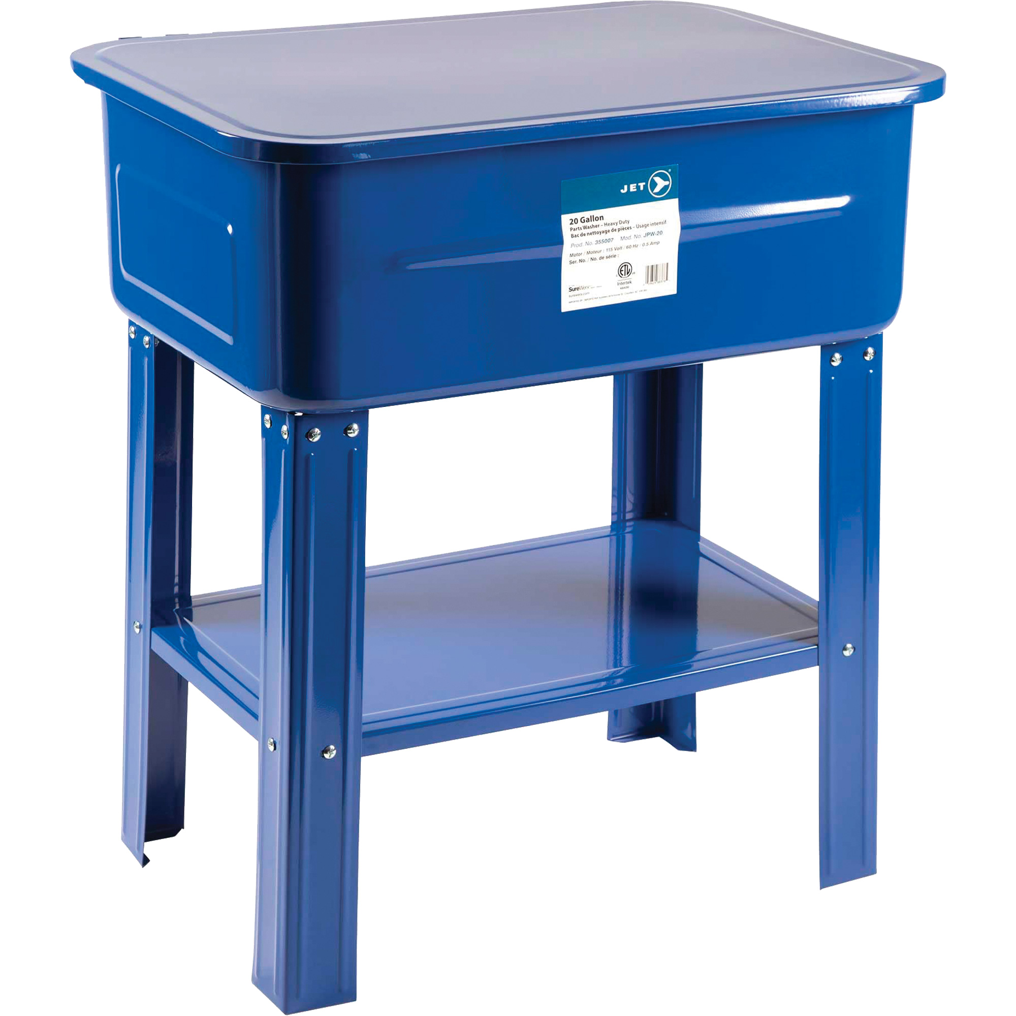 JPW-20 Bac de nettoyage usage intensif, Acier, 20 gal.