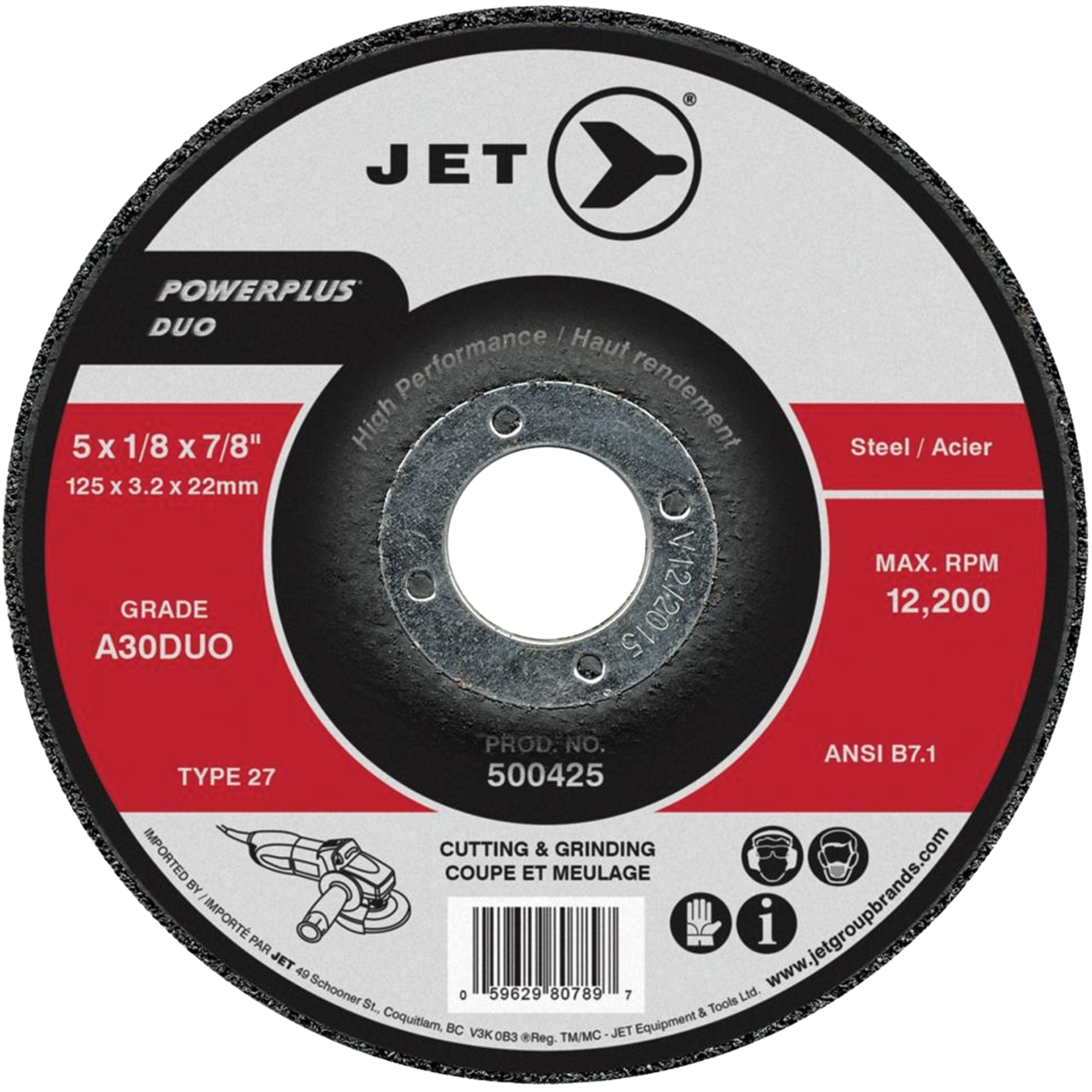 Meule A30DUO POWERPLUS DUO, 6" x 1/8", Arbre 7/8", Type 27