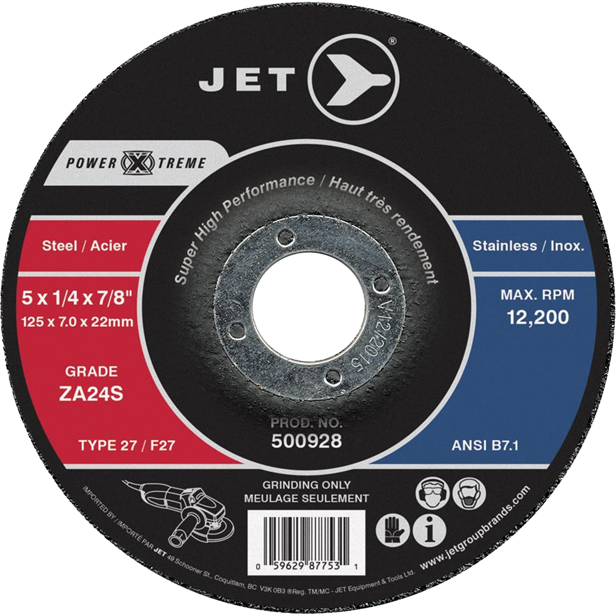 Meule Power-Xtreme ZA24S, 4-1/2" x 1/4", Arbre 7/8", Type 27