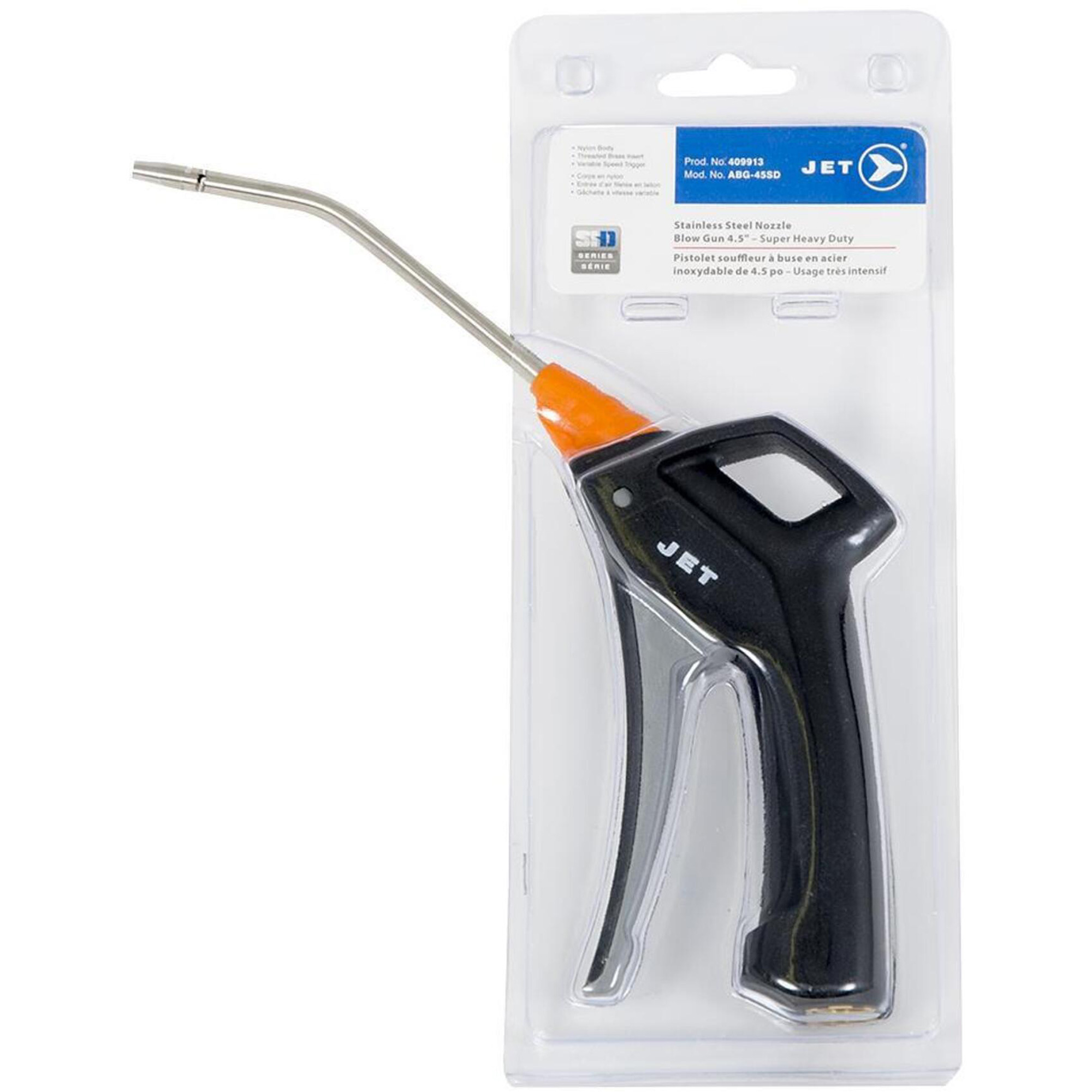 Pistolet souffleur super robuste avec buse 4-1/2" en acier inoxydable ABG-45SD
