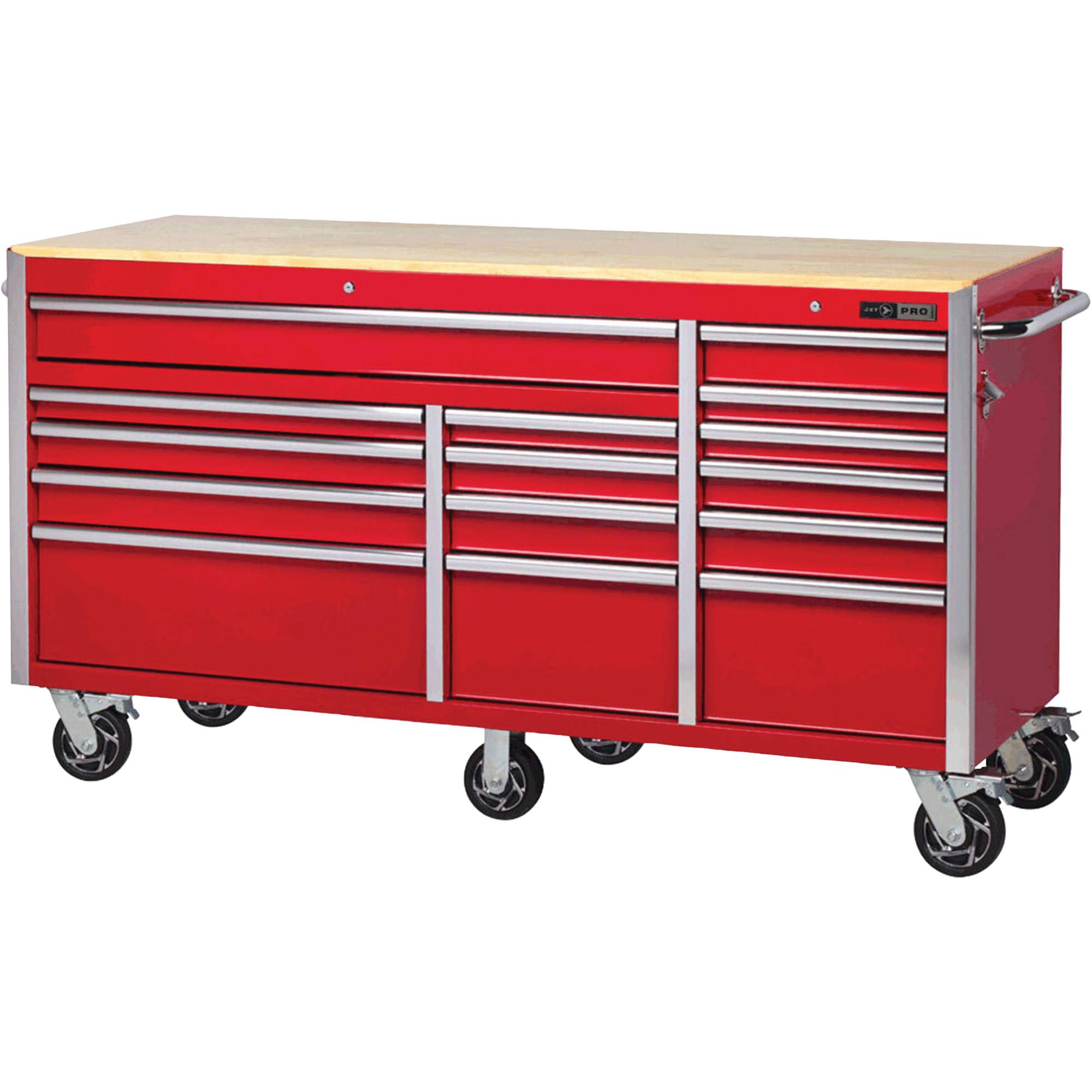 PRC7215 Armoire roulante de série Pro, 15 tiroirs, 72" la x 24" p x Rouge