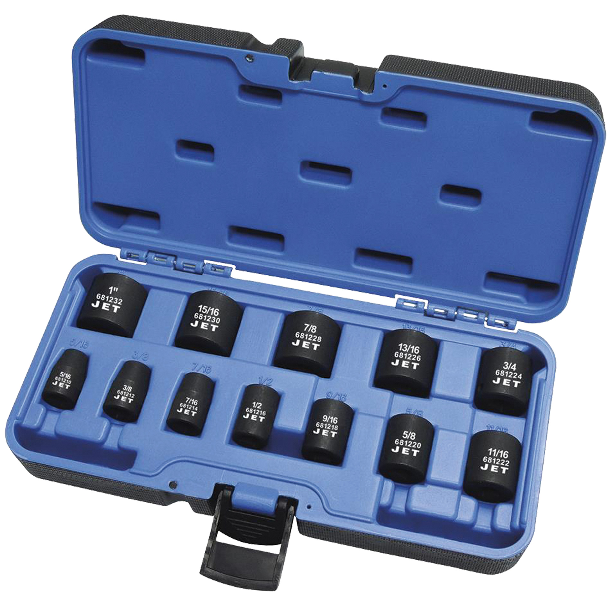 PS1238 Jeu de douilles à chocs 1/2" SAE à 6 pans, 12 Mcx, Chocs, Prise de 3/8", Profond