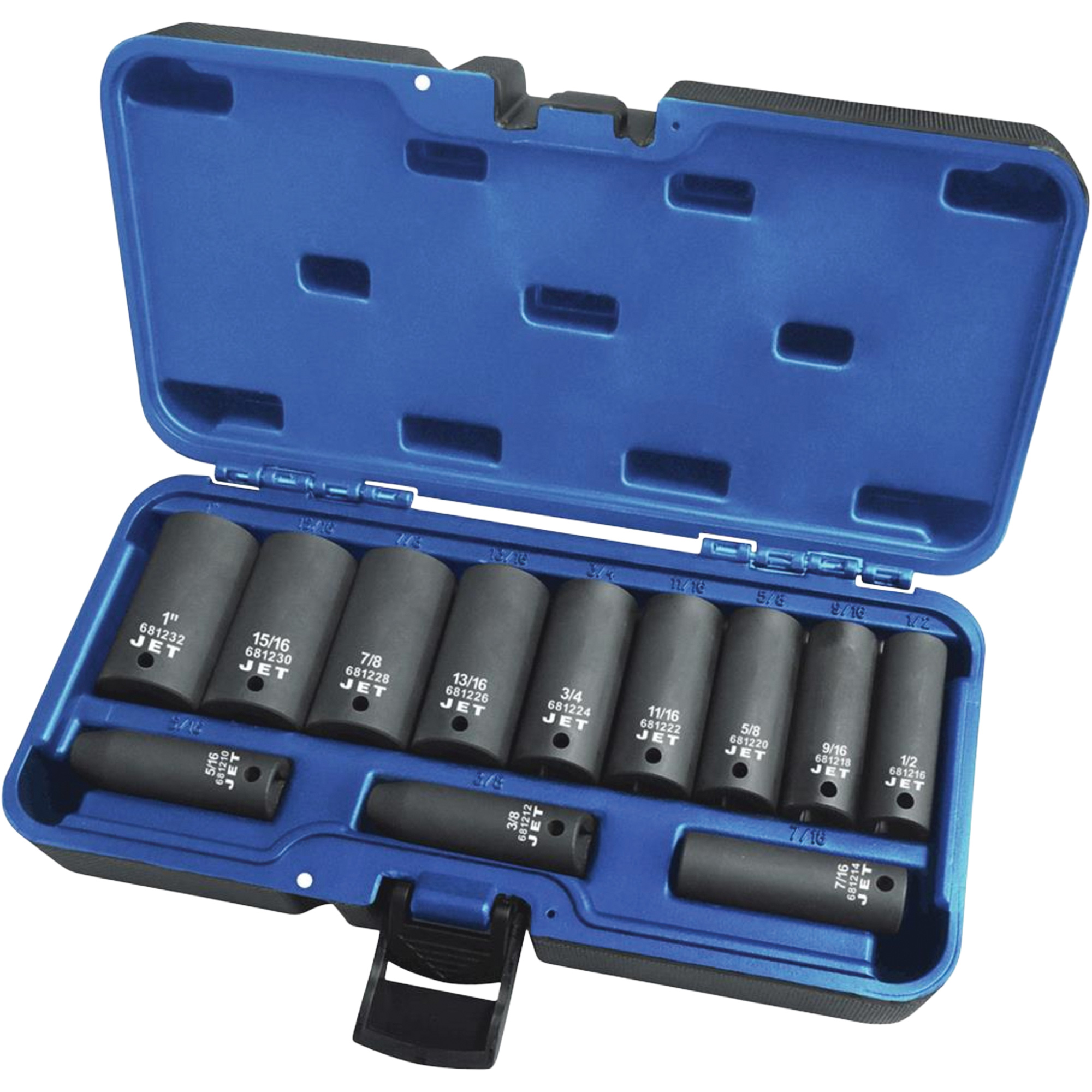 PS1238D Jeux - douilles, 12 Mcx, Chocs, Prise de 3/8", Profond