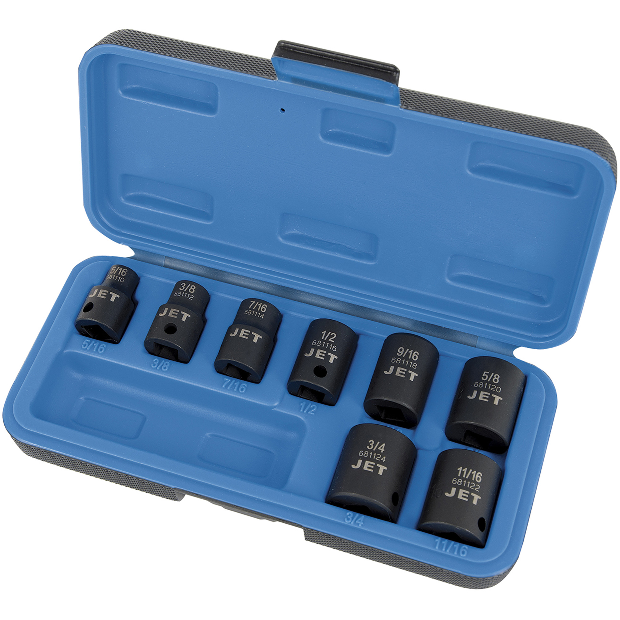 PS838 Jeu de douilles, 8 Mcx, Chocs, Prise de 3/8", Profond