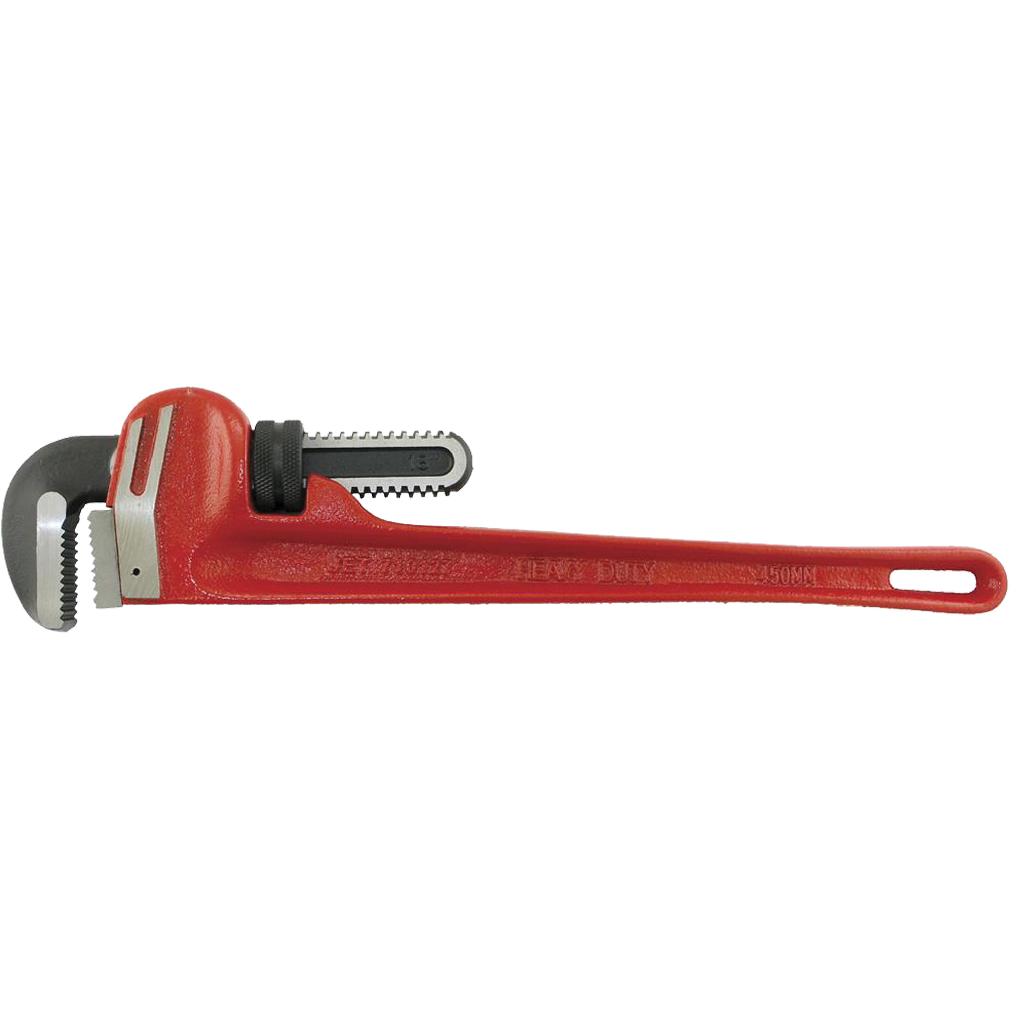 PW-18 Clé à tube à usage très intensif, Cap des mâchoires 2-7/8", Longueur 18", Fini Revêtement en poudre, Prise Aucune