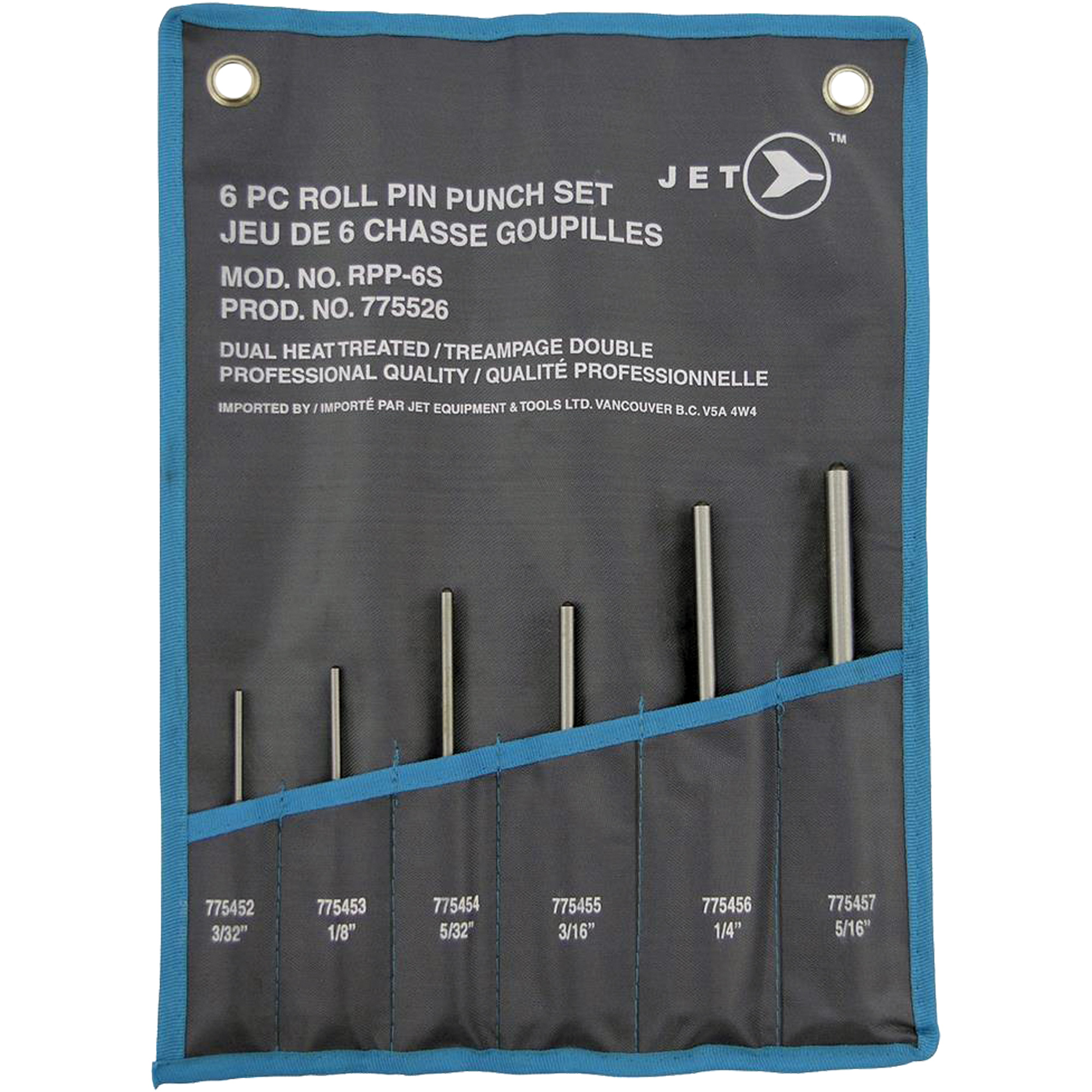 RPP-6S Jeu de poinçons pour goupilles cylindriques, 6 morcea