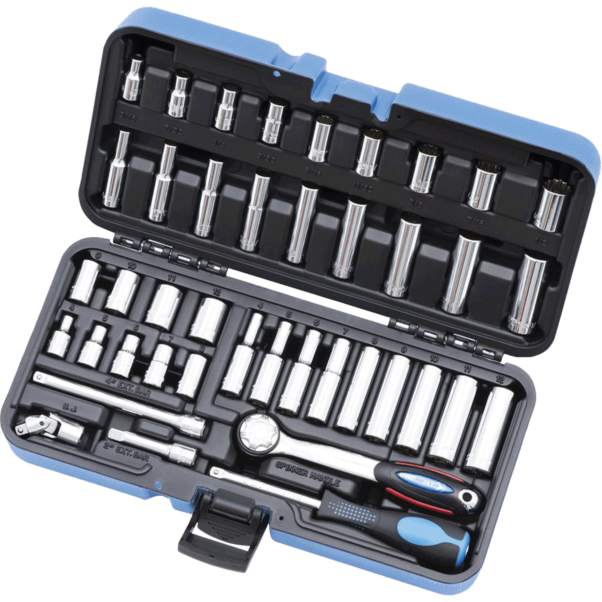 SW1442C-12 Jeu de clé à douille SAE/métriques à 12 pans, 42 Mcx, Prise de 1/4", Profond