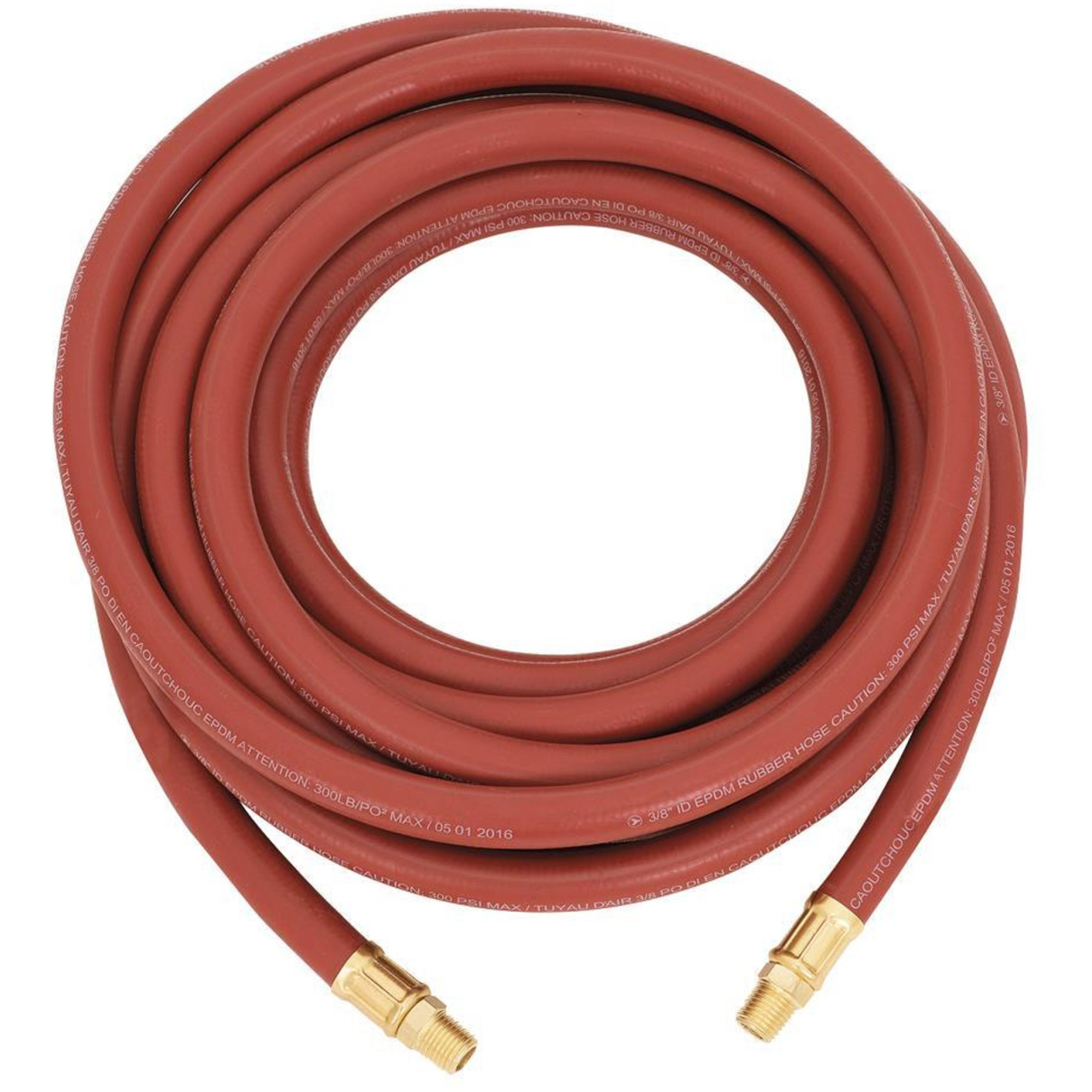 Tuyau AH3825RB, Air, Caoutchouc, 3/8" dia. x 25', 300 psi, 1/4 NPT