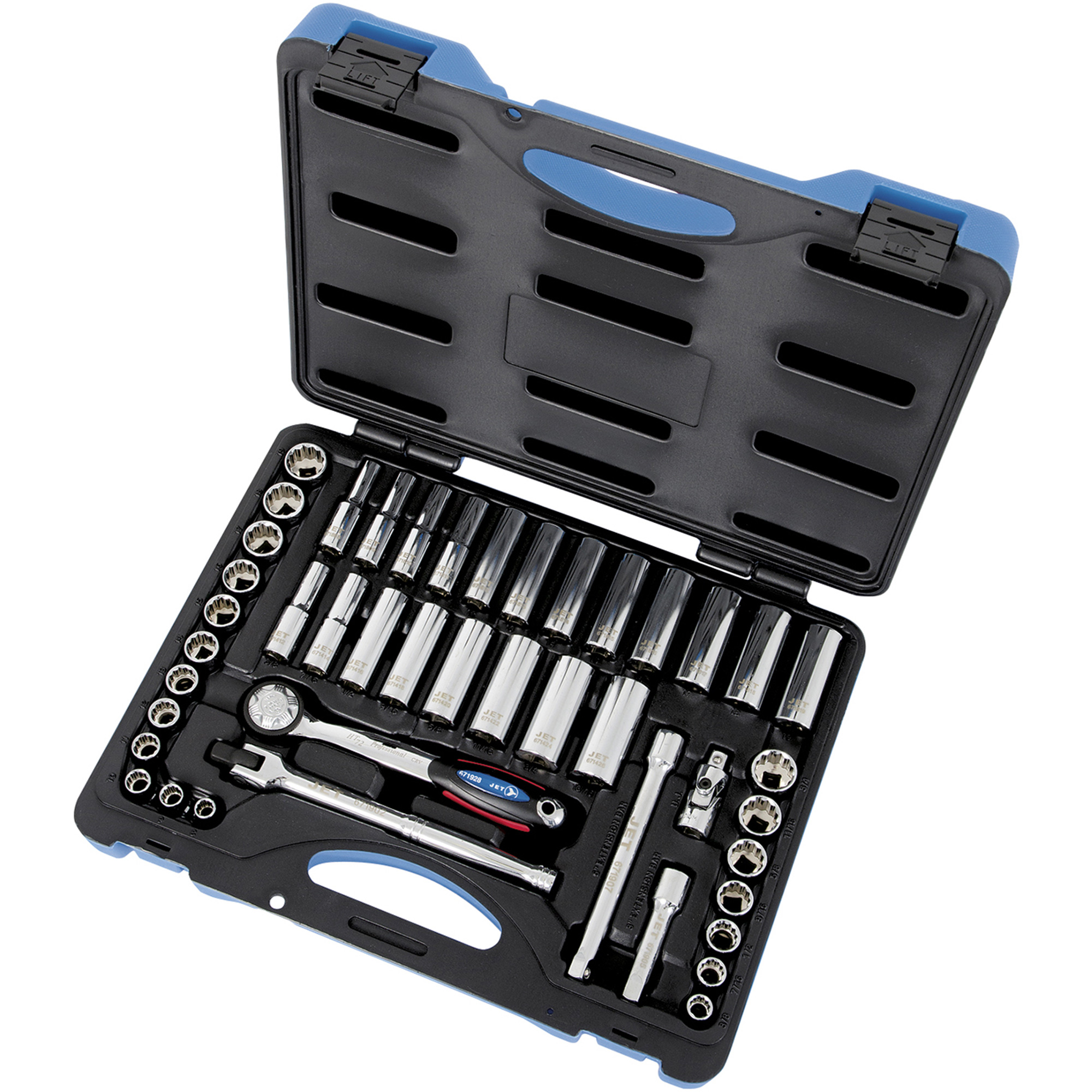 Jeu de clés à douilles métriques/SAE à 12 pans SW3845C-12, 45 Mcx, Prise de 3/8", Profond