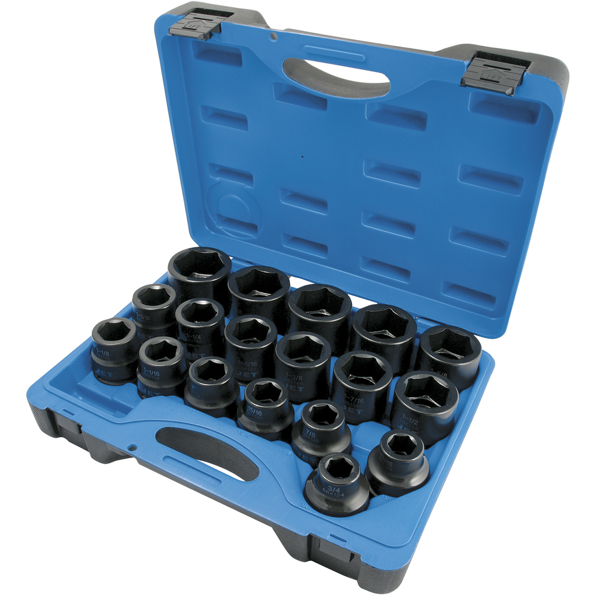 Jeu de douilles SAE à 6 pans PS1801, 18 Mcx, Chocs, Prise de 1"