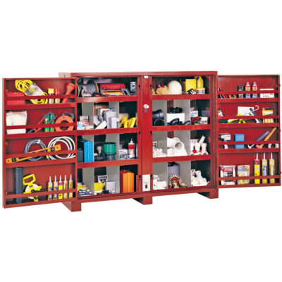 Armoire à tablettes Jobsite, Acier, 49 pi³, Rouge
