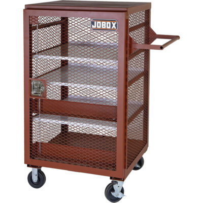 Armoire mobile en treillis, Acier, 22 pi³, Rouge
