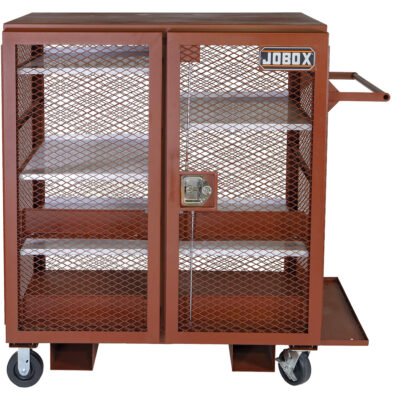 Armoire mobile en treillis, Acier, 37 pi³, Rouge