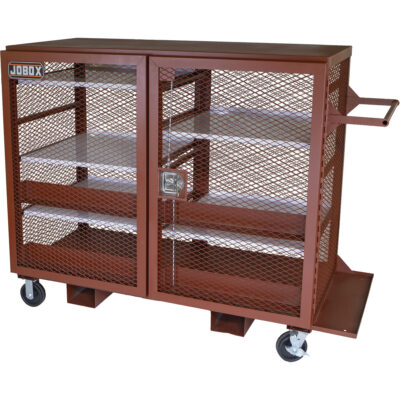 Armoire mobile en treillis, Acier, 49 pi³, Rouge