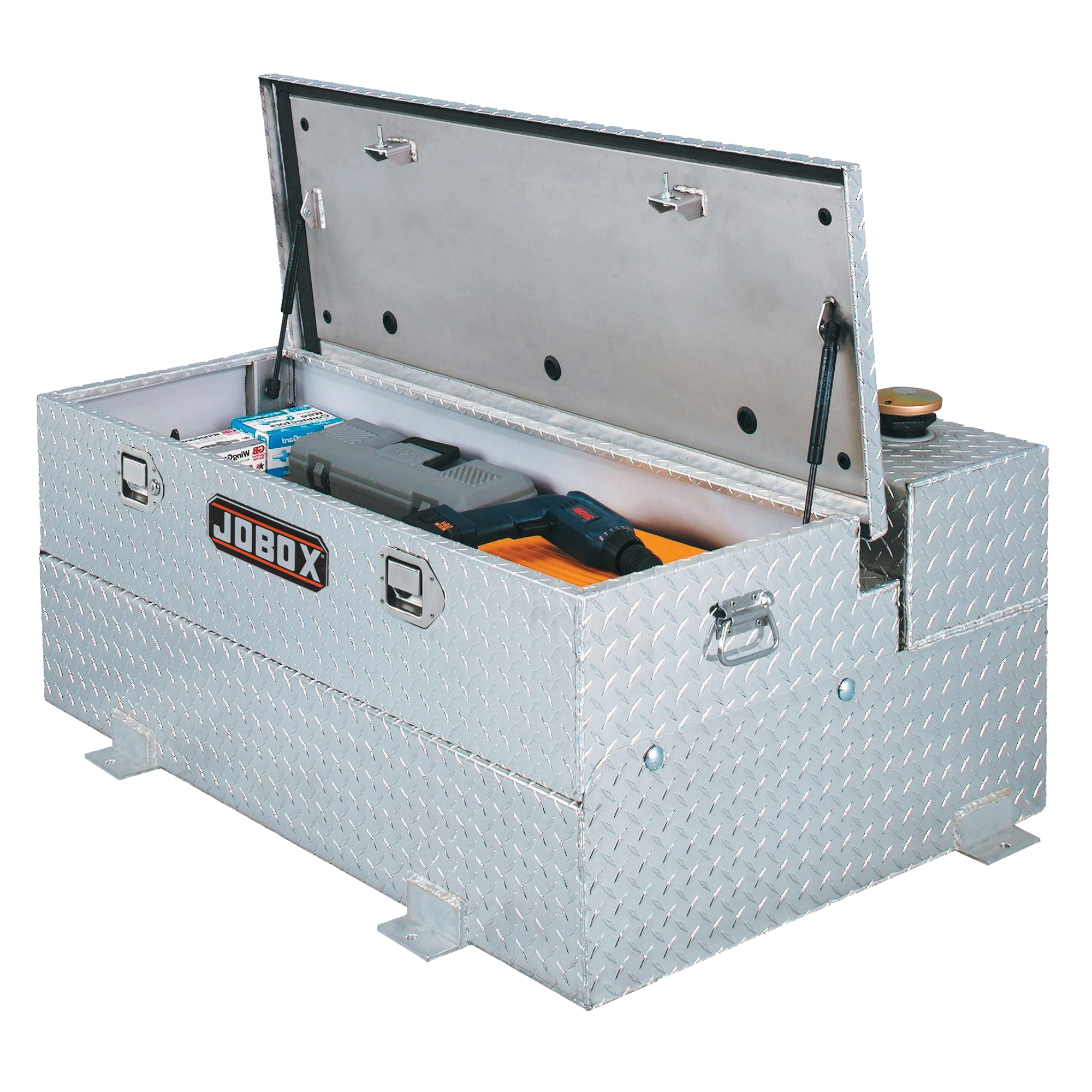 Réservoir de transfert pour carburant & coffre en aluminium, Aluminium, Capacité 74 gal., Argent