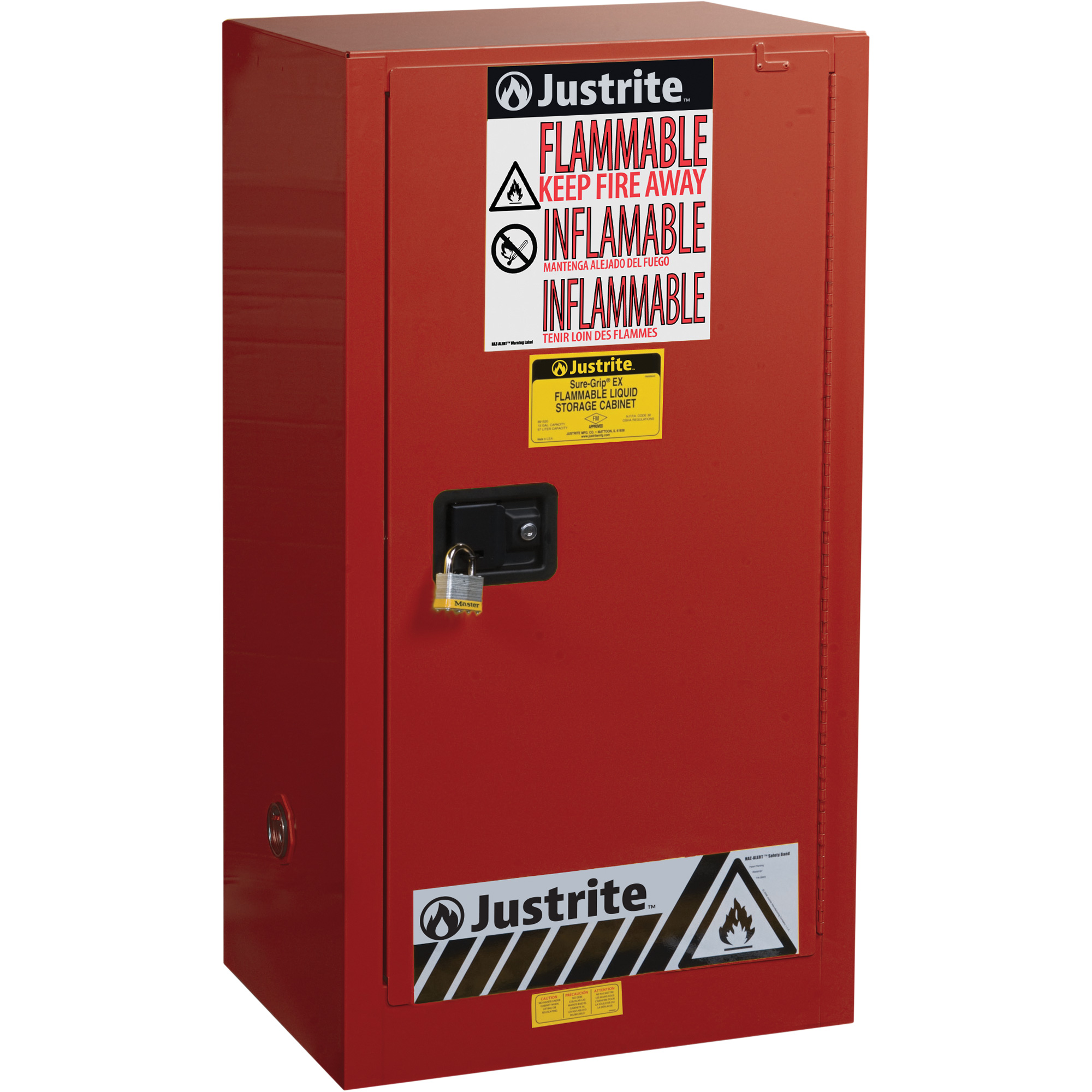 Armoire de sécurité pour la peinture et les encres combustibles EX Sure-GripMD, 20 gal., 2 tablettes