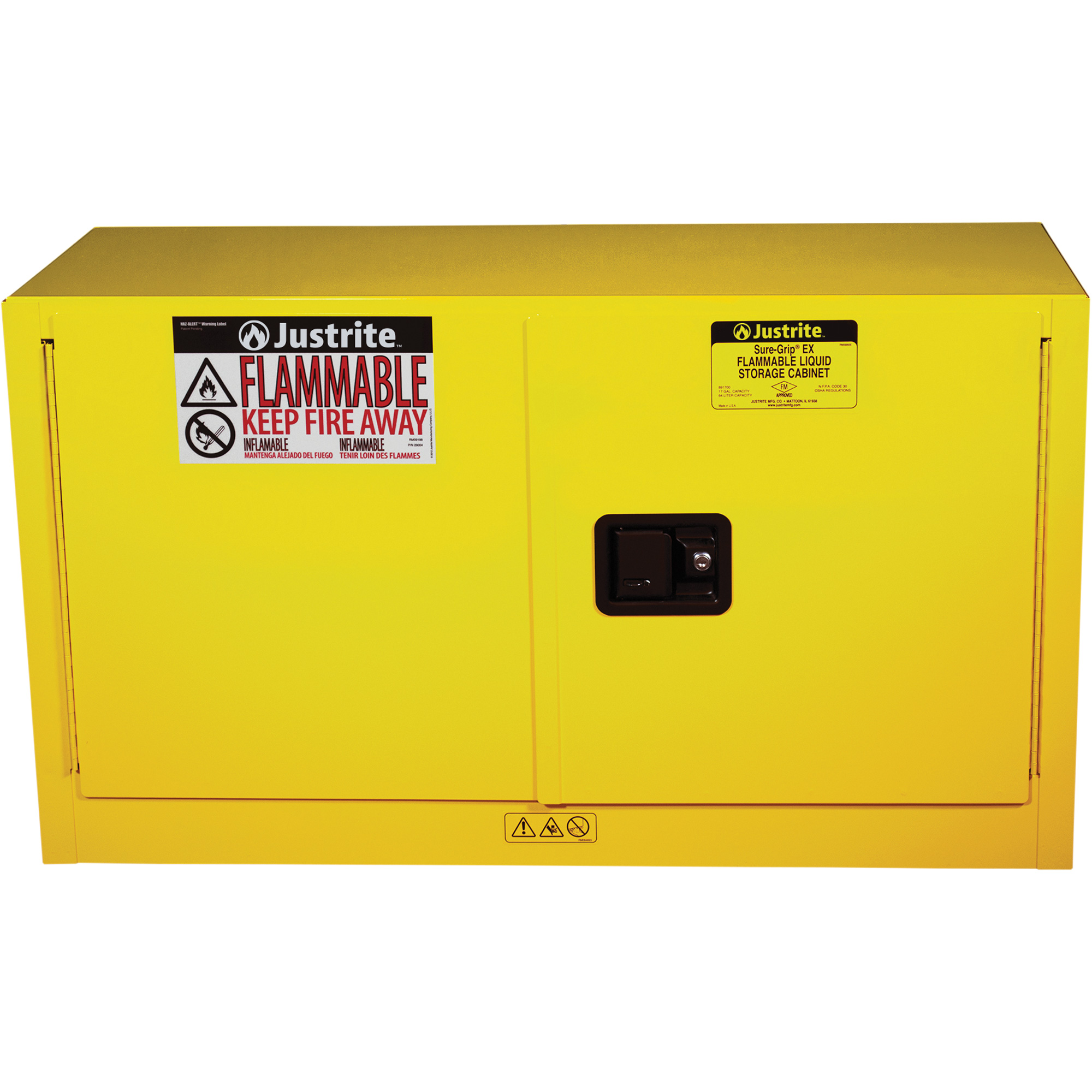 Armoire de sécurité pour produits inflammables EX Piggyback Sure-GripMD , 17 gal., 2 Porte(s), 43" La x 24" h x 18" p – Image 3