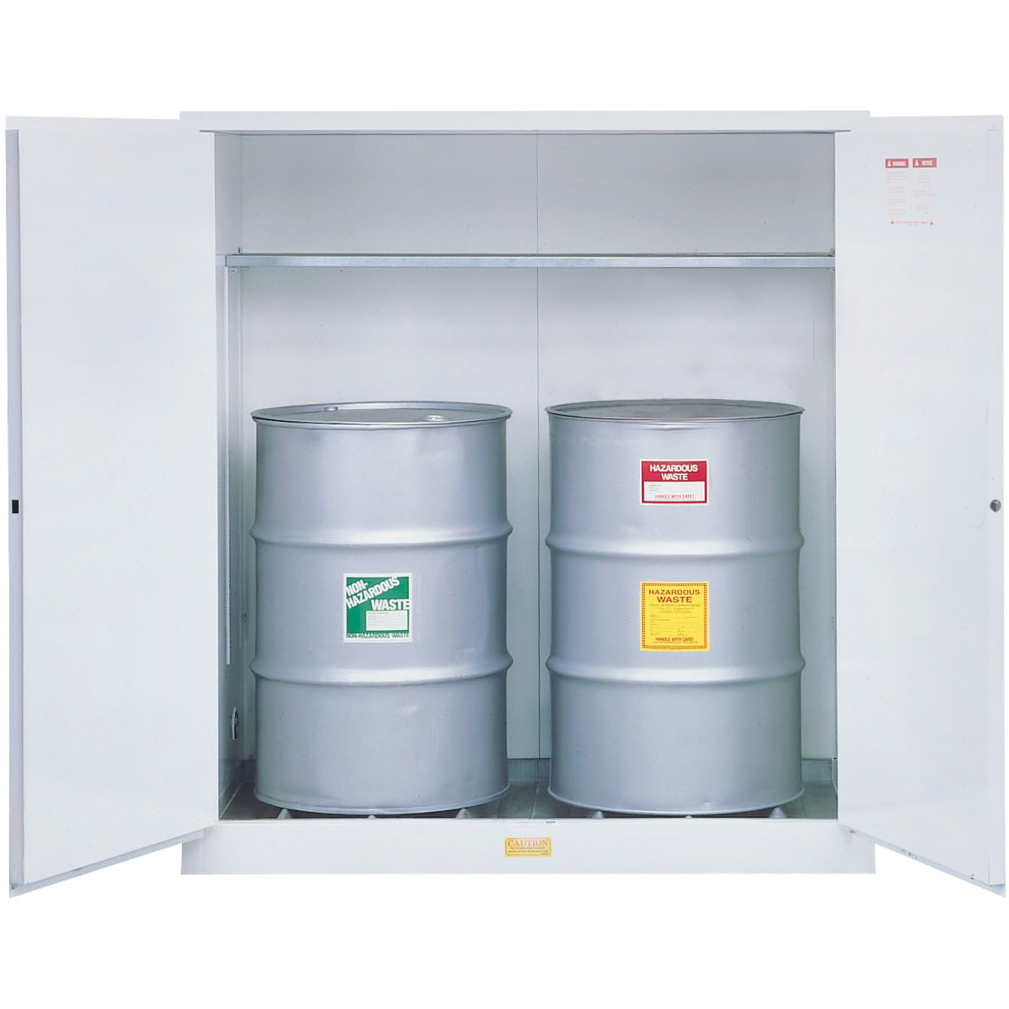 Armoires de sécurité pour déchets dangereux, Capacité de 110 gal. US, 2 barils, Blanc