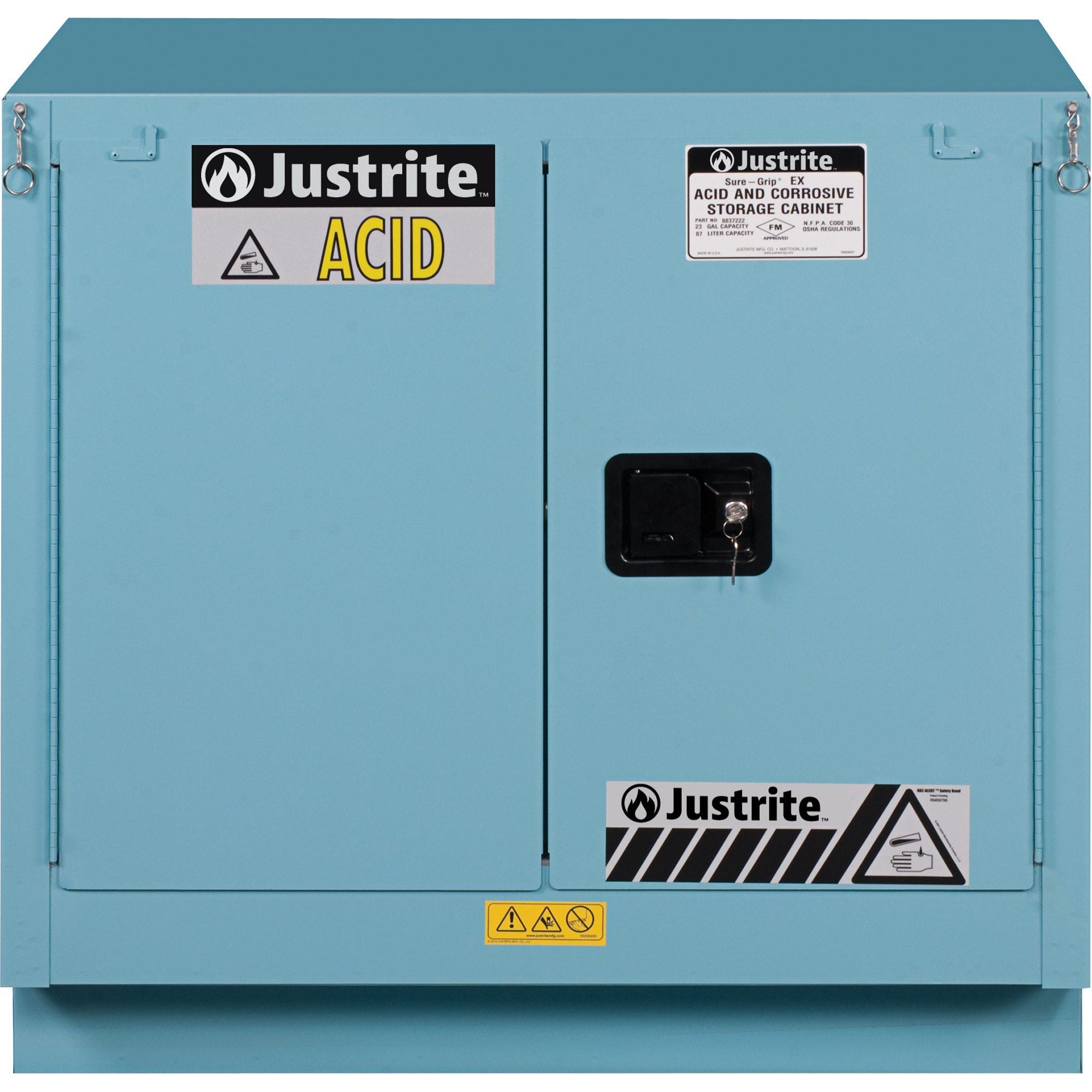 Armoires de sécurité Sure-GripMD Ex pour acides/produits corrosifs, 22 gal., 35" x 35" x 22"