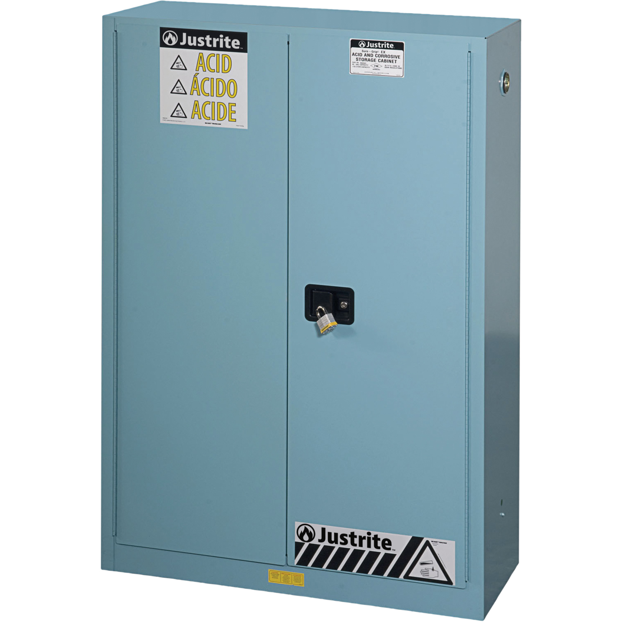 Armoires de sécurité Sure-GripMD Ex pour acides/produits corrosifs, 45 gal., 43" x 65" x 18"