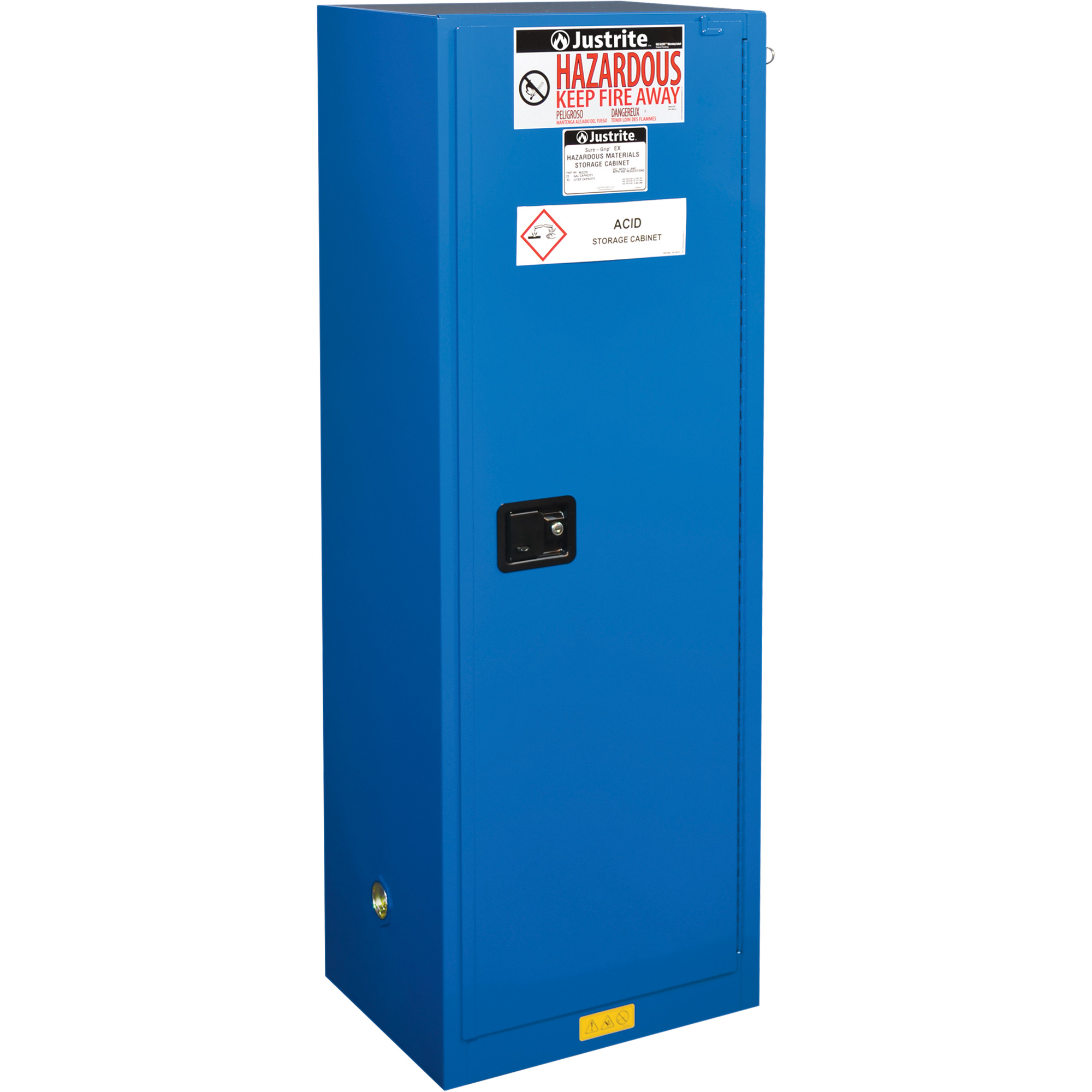 Armoires étroite pour rangement de matières dangereuses Sure-GripMD Ex, 22 gal., 23,25" x 65" x 18"