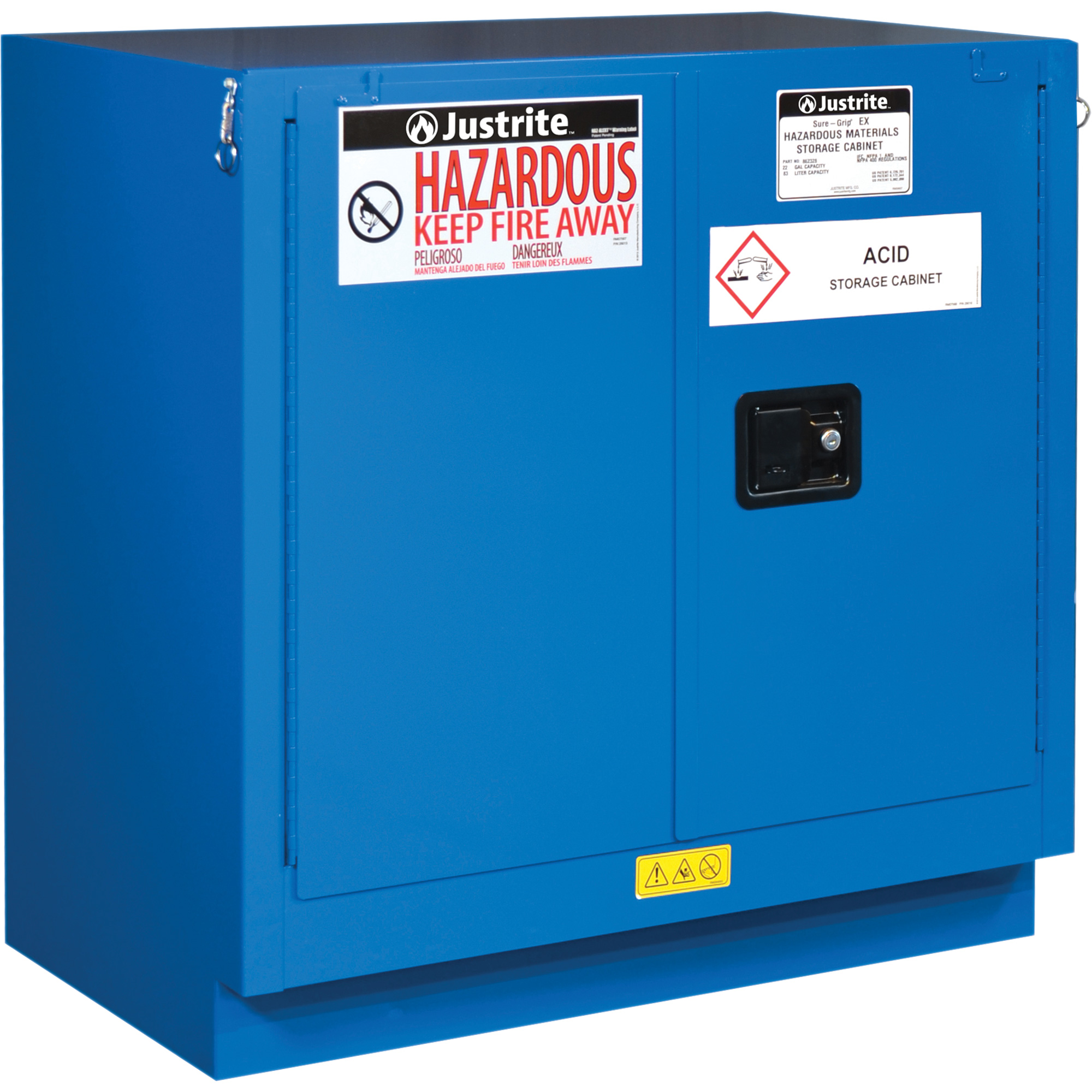 Armoires sous le comptoir pour rangement de matières dangereuses Sure-GripMD Ex, 22 gal., 35" x 35" x 22"