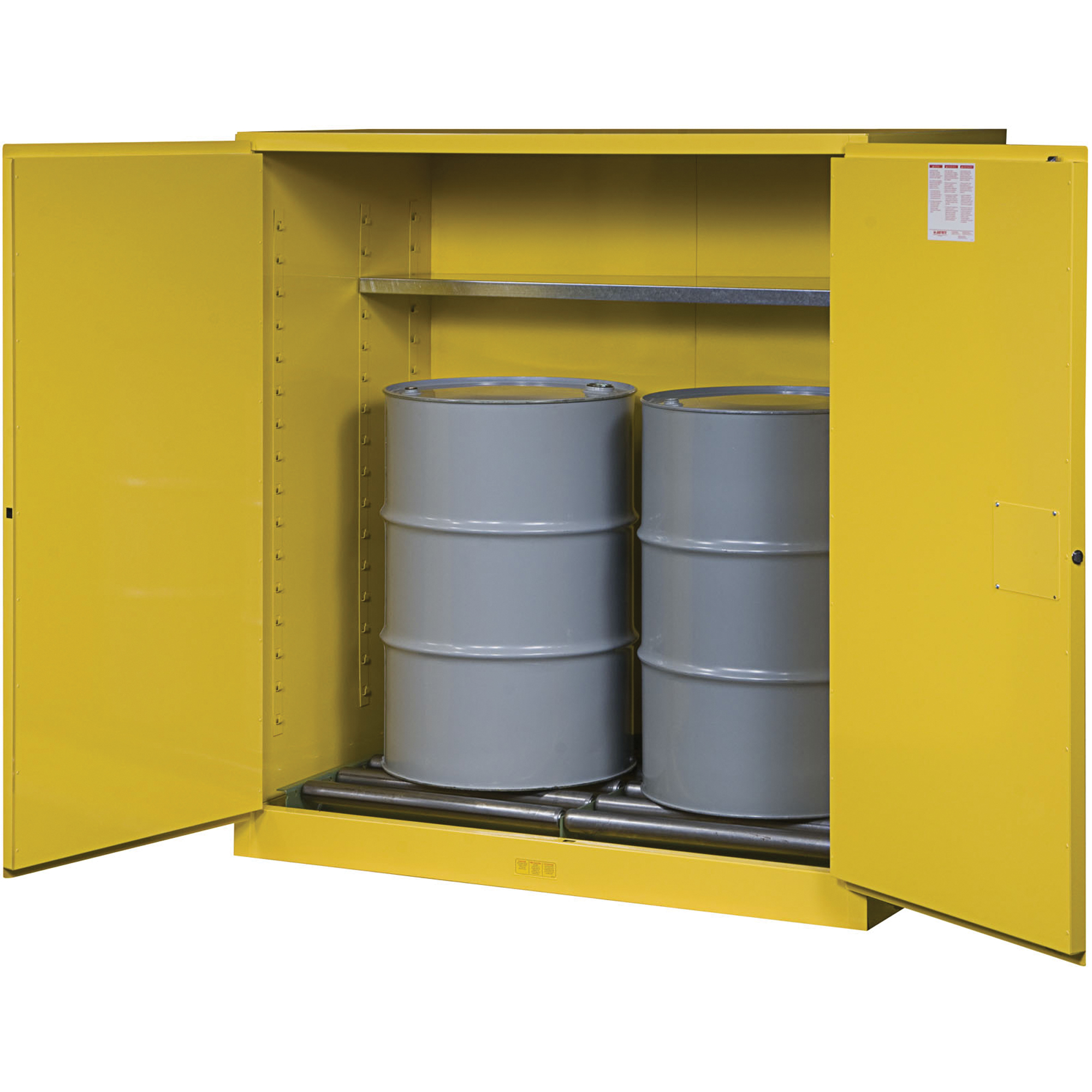 Armoires Sure-GripMD EX pour entreposage de barils à la verticale, Capacité de 110 gal. US, 2 barils, Jaune – Image 3