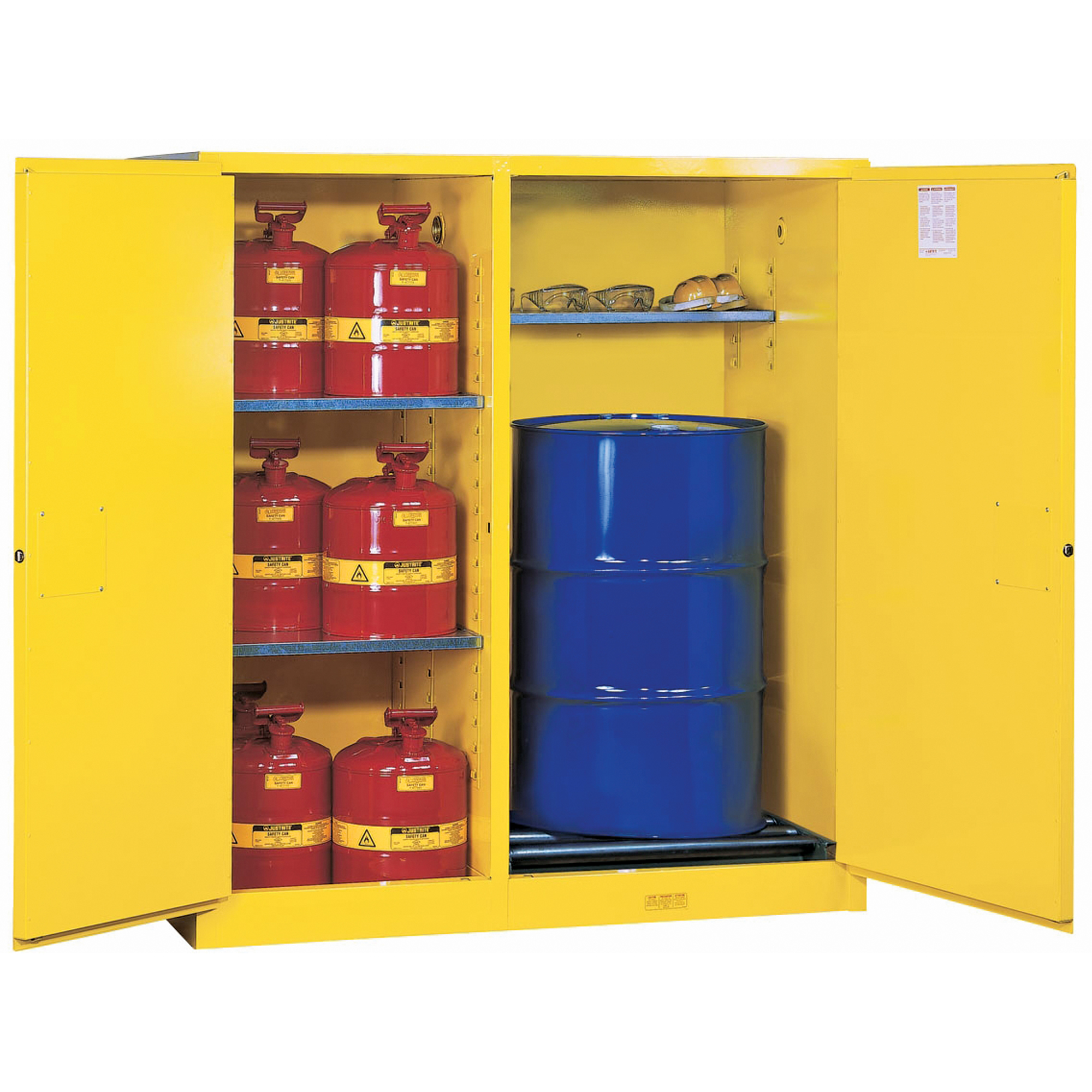 Armoires Sure-GripMD EX sécuritaires à double fonction, Capacité de 115 gal. US, 13 barils, Jaune