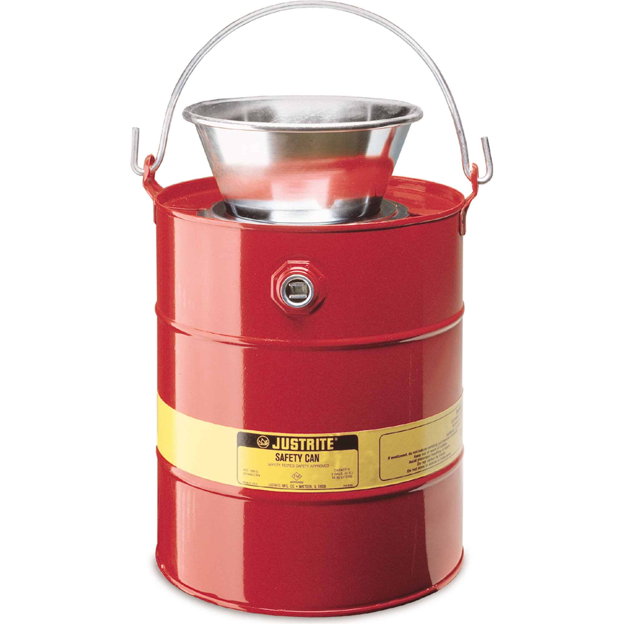 Bidon de récupération, Acier, 5 gal. US, Rouge, Homologué FM