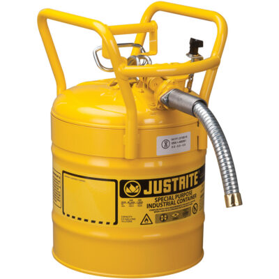 Bidons sécuritaires D.O.T. de AccuFlowMC, Type II, Acier, 5 gal. US, Jaune, Homologué FM